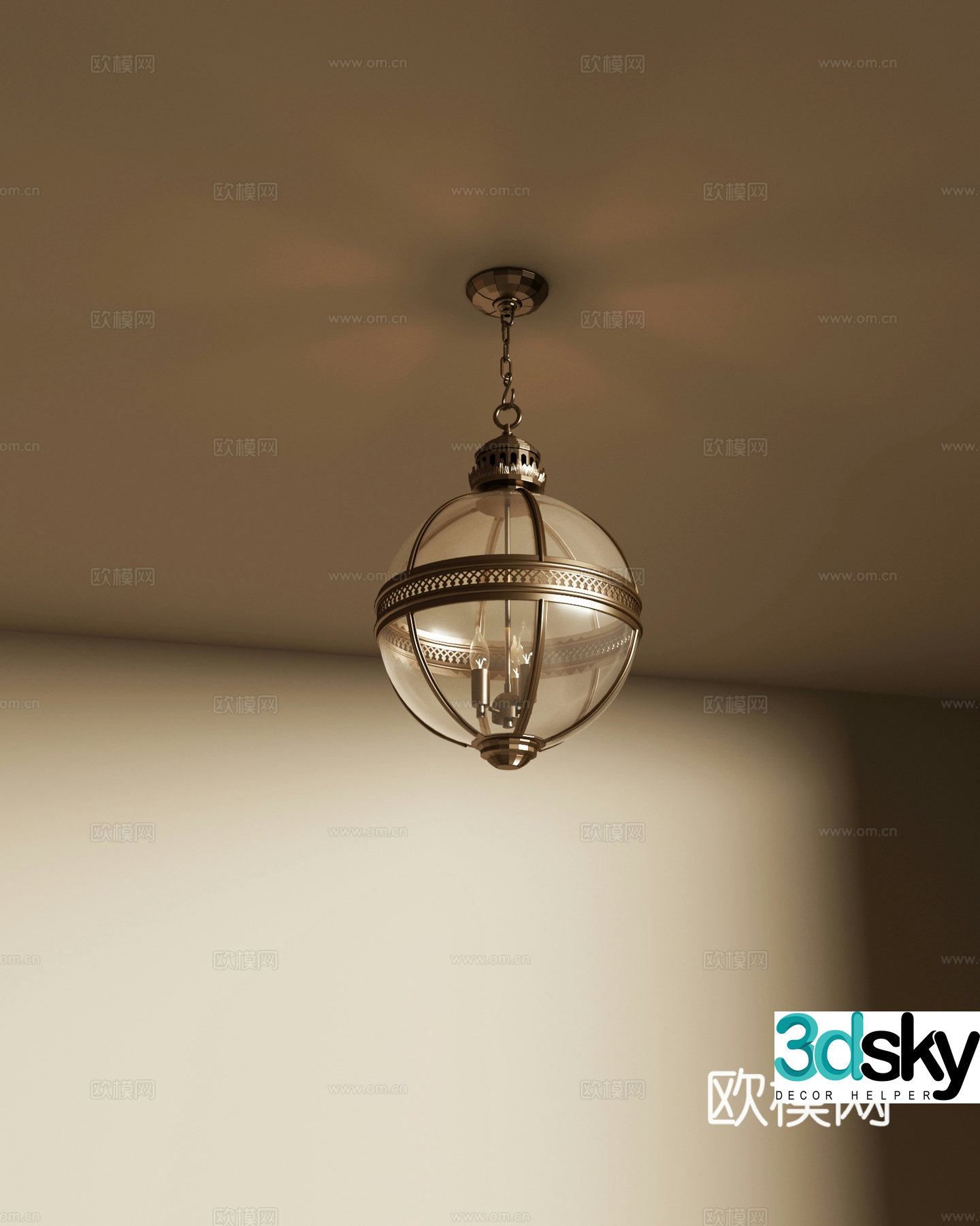 French retro style chandelier glass chandelier decorative chandelier 3d model