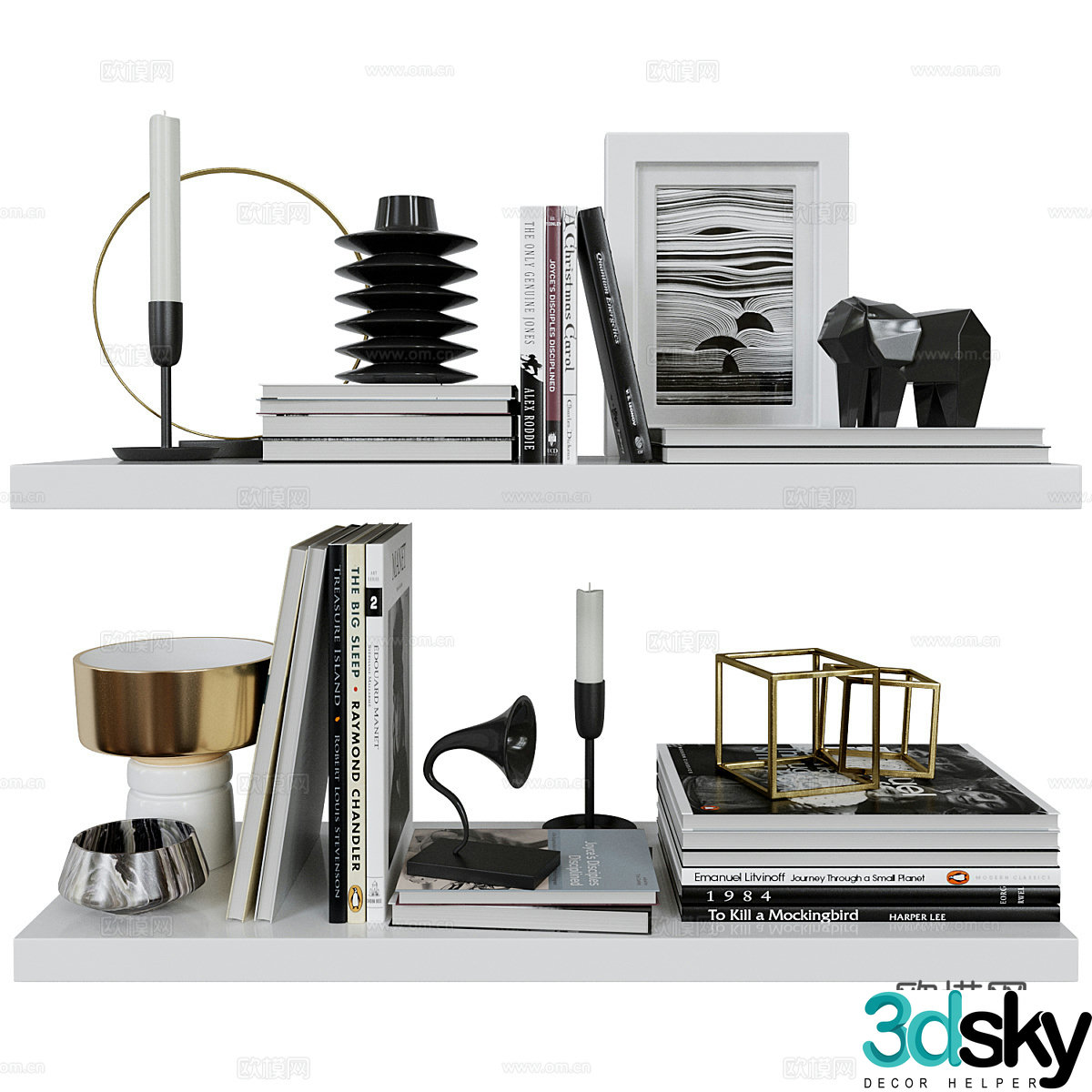 Modern Italian jewelry ornament combination 3D model