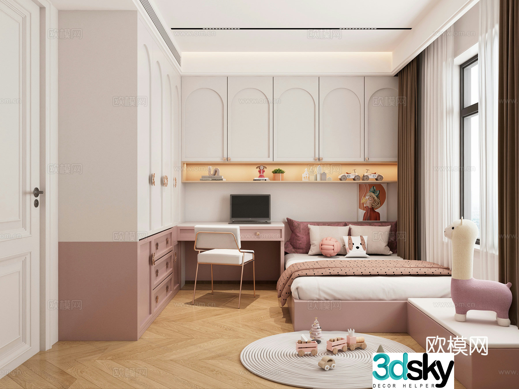 Modern girl room 3d model