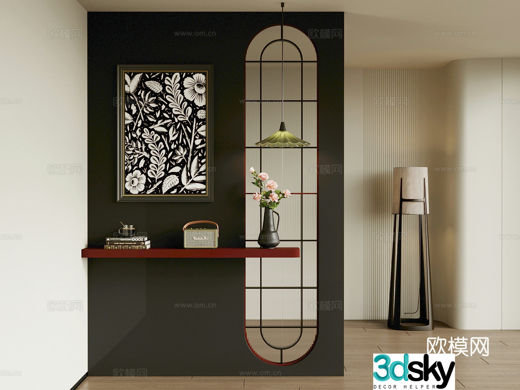 Partition French partition Floor lamp 3d model