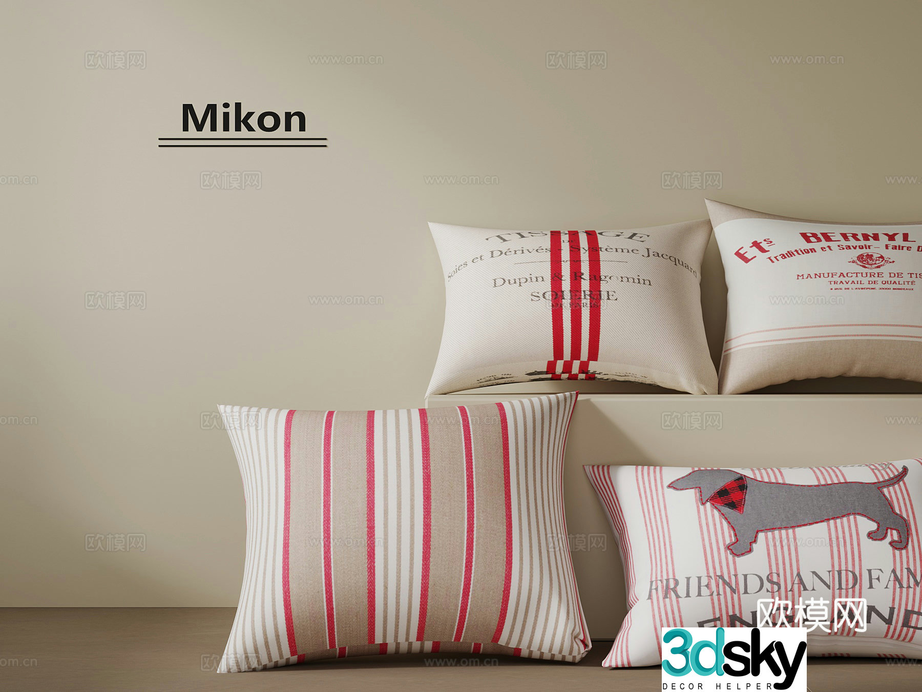 Modern pillow daughter’s room pillow 3D model