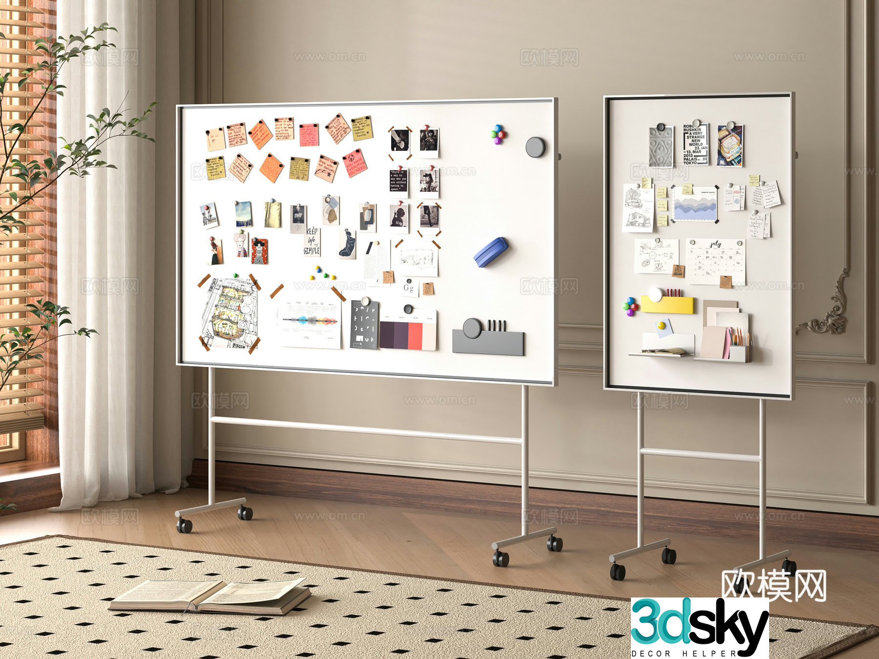 Modern 3d model of writing board