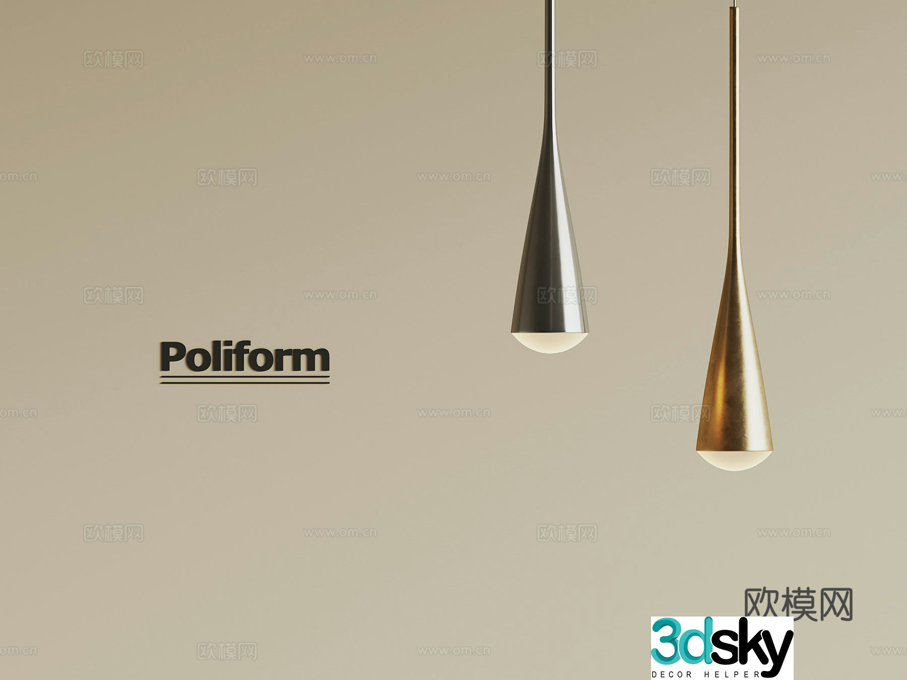 Modern small chandelier Metal chandelier 3d model