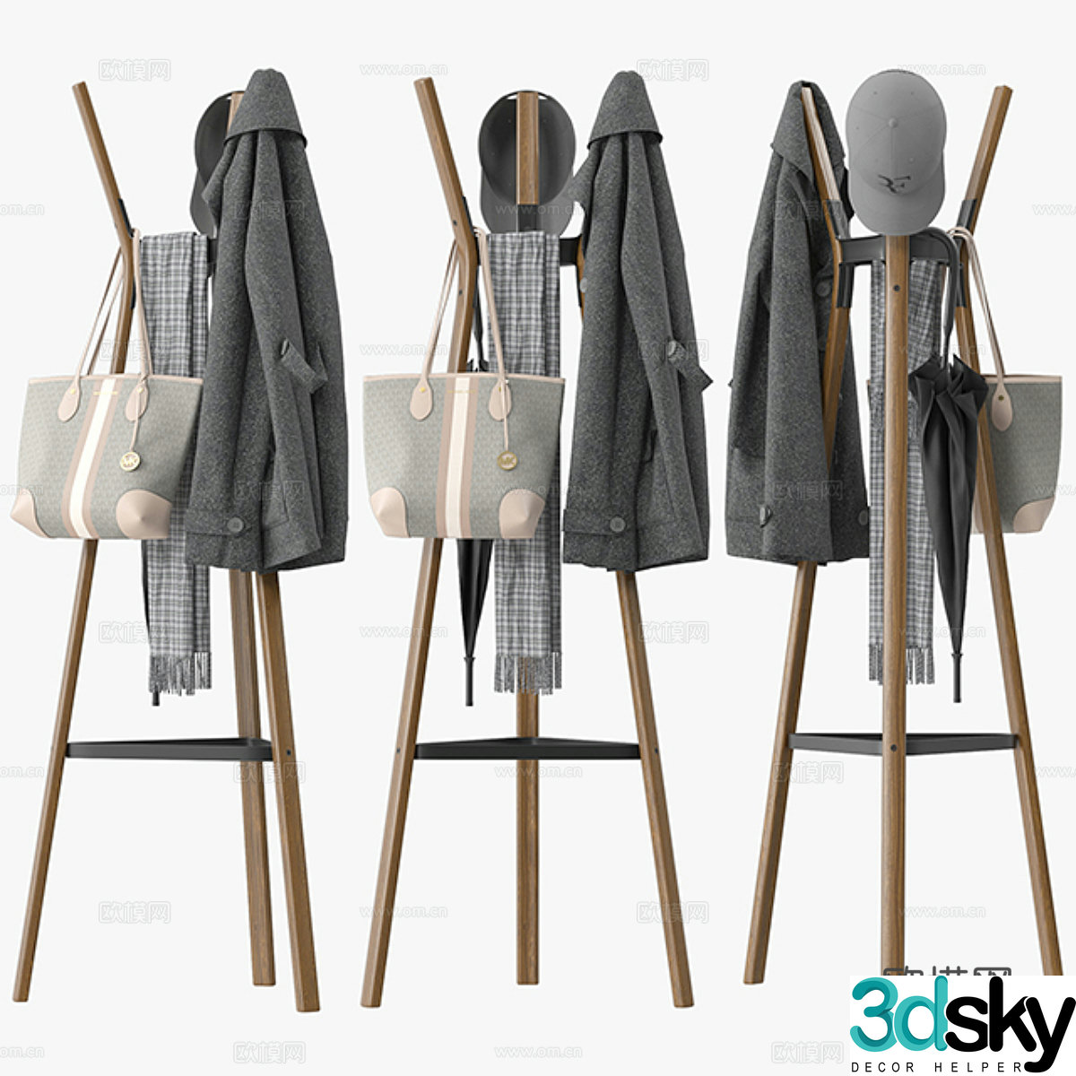 Modern Italian coat rack 3d model