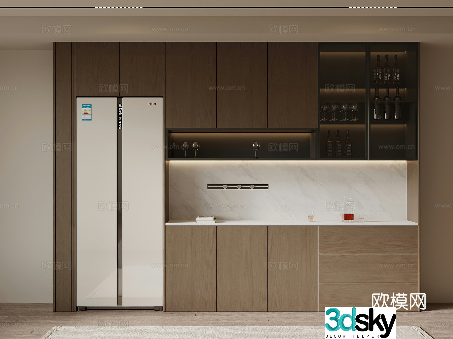Modern Italian wine cabinet sideboard 3D model
