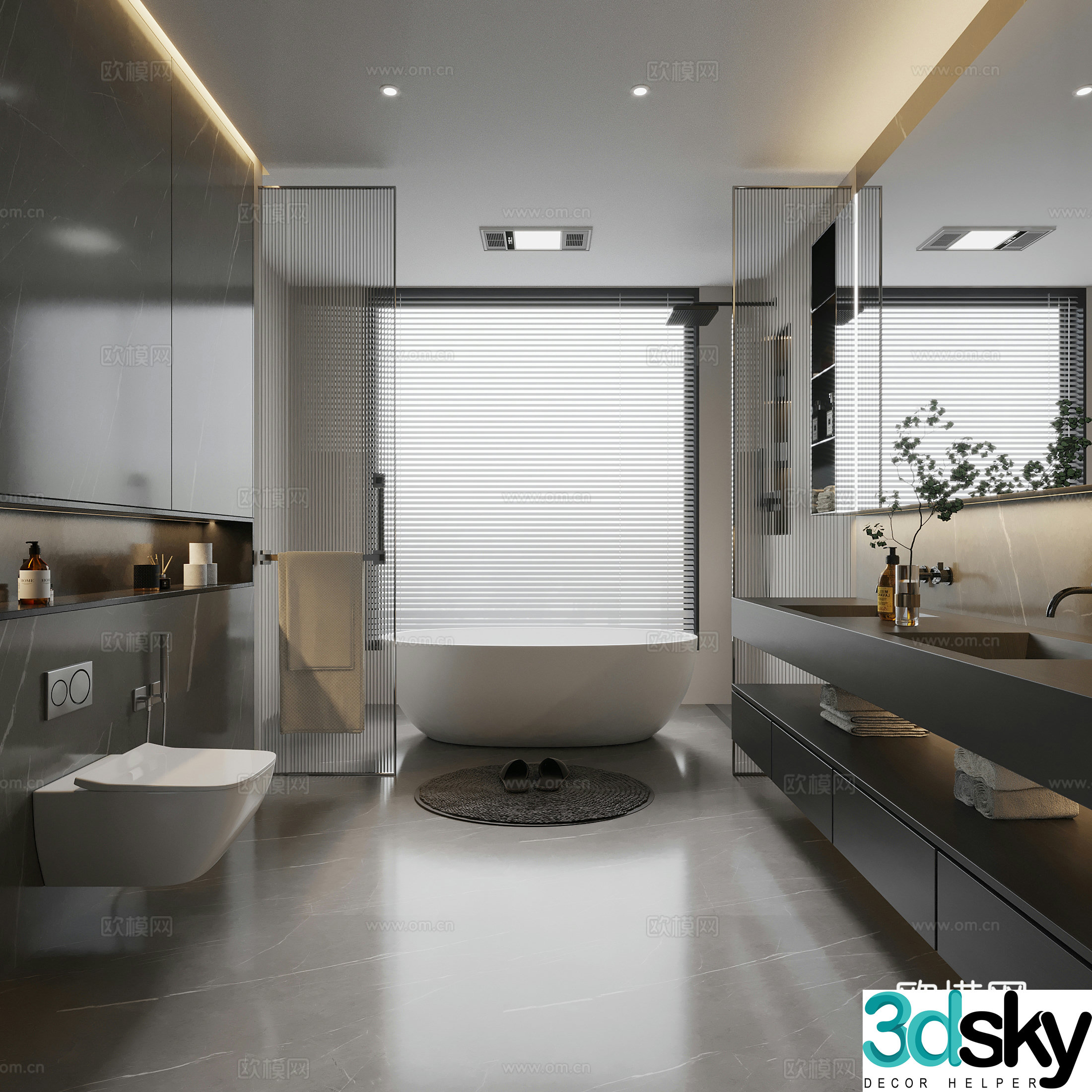 Modern Italian bathroom 3d model