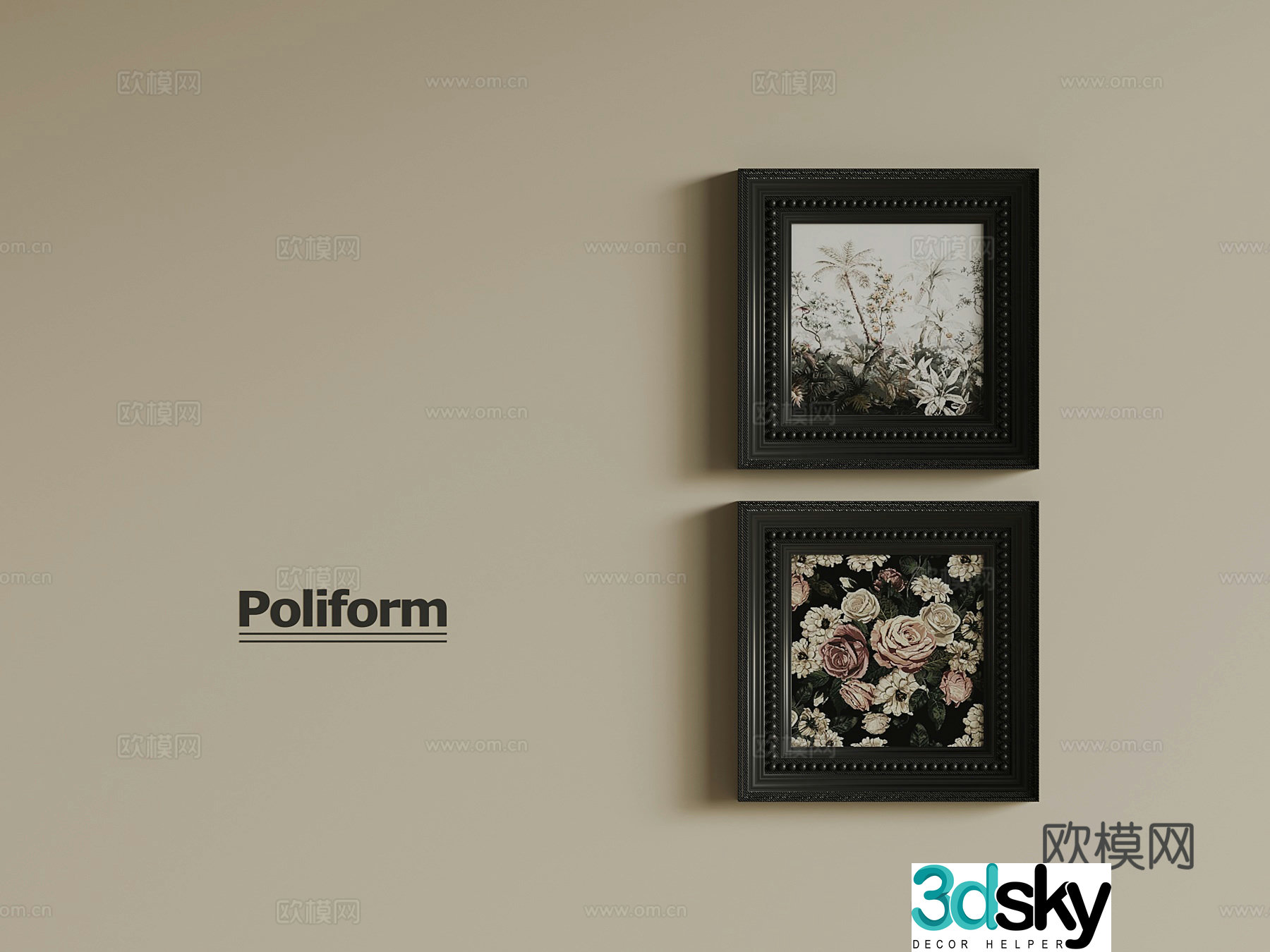 French decorative painting 3d model