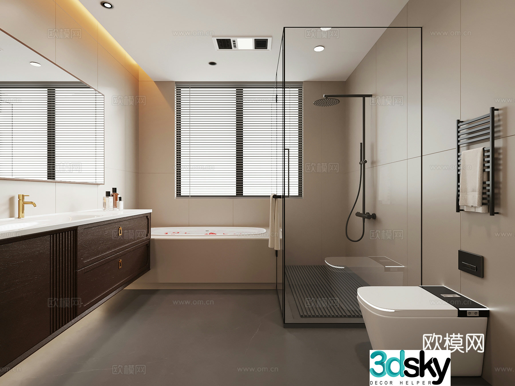 New Chinese bathroom bathroom cabinet 3D model