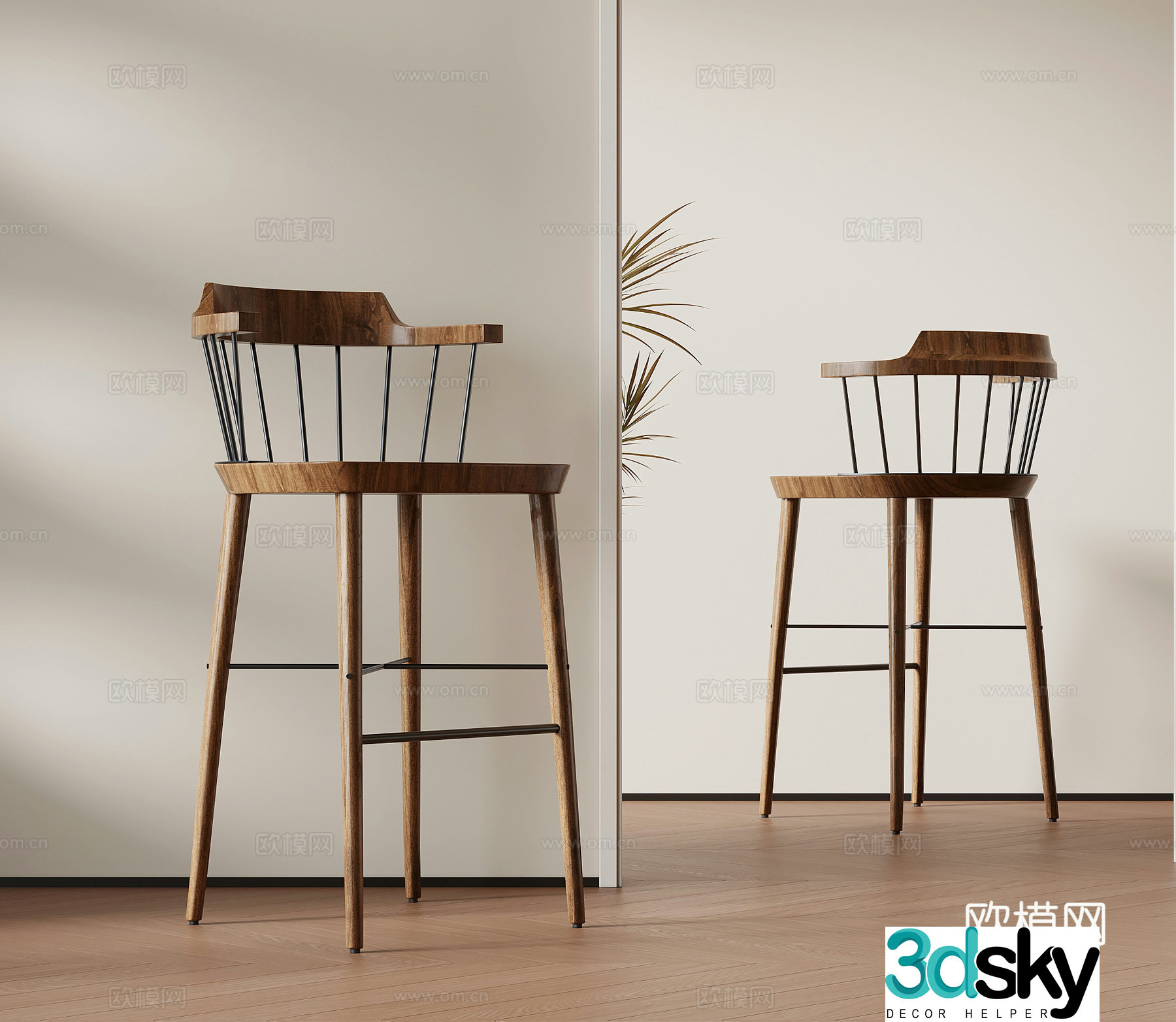 Bar chair Jijifeng bar chair chair high chair 3d model