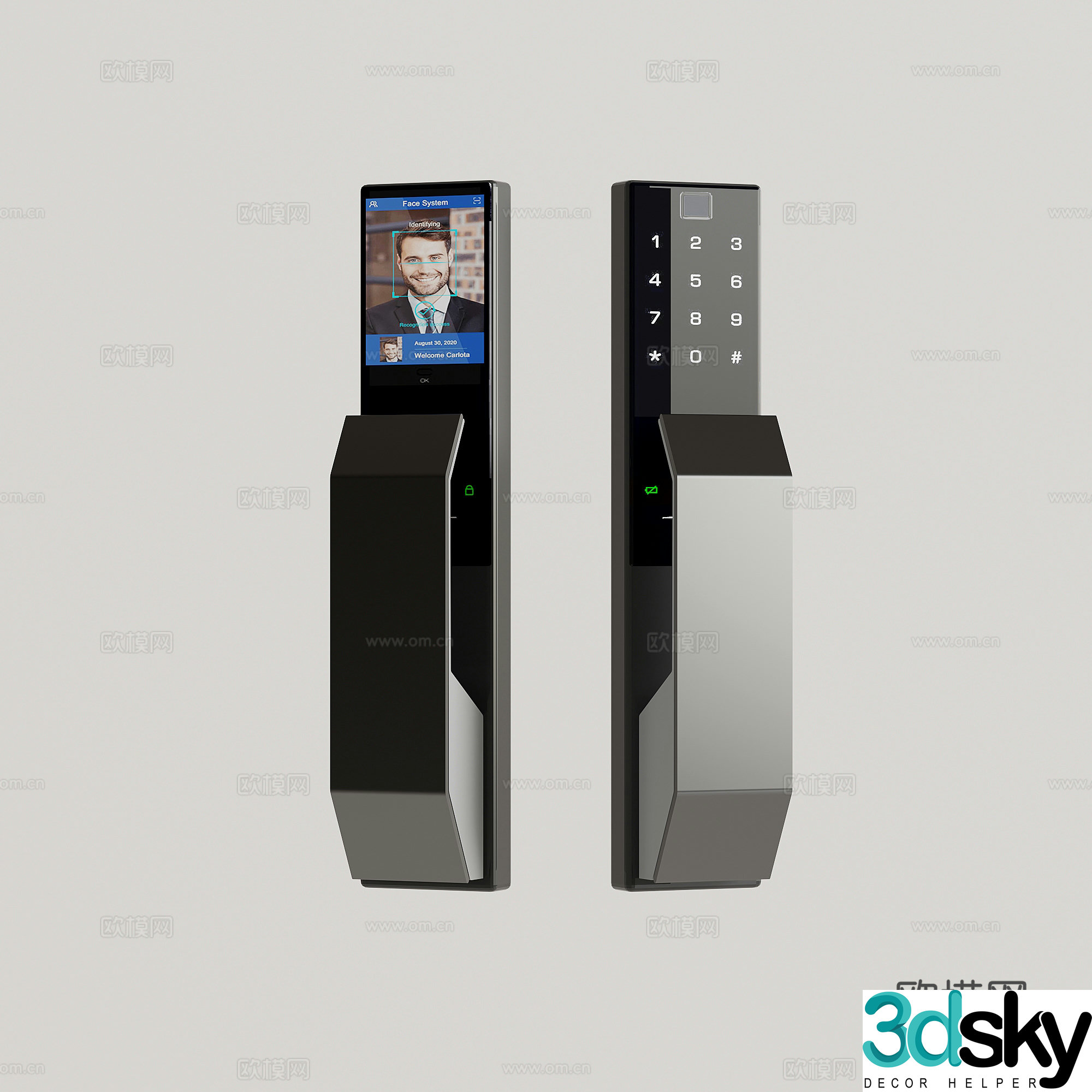 05 Password Lock Modern Security Door Lock Smart Password Lock Fingerprint Lock 3D Model
