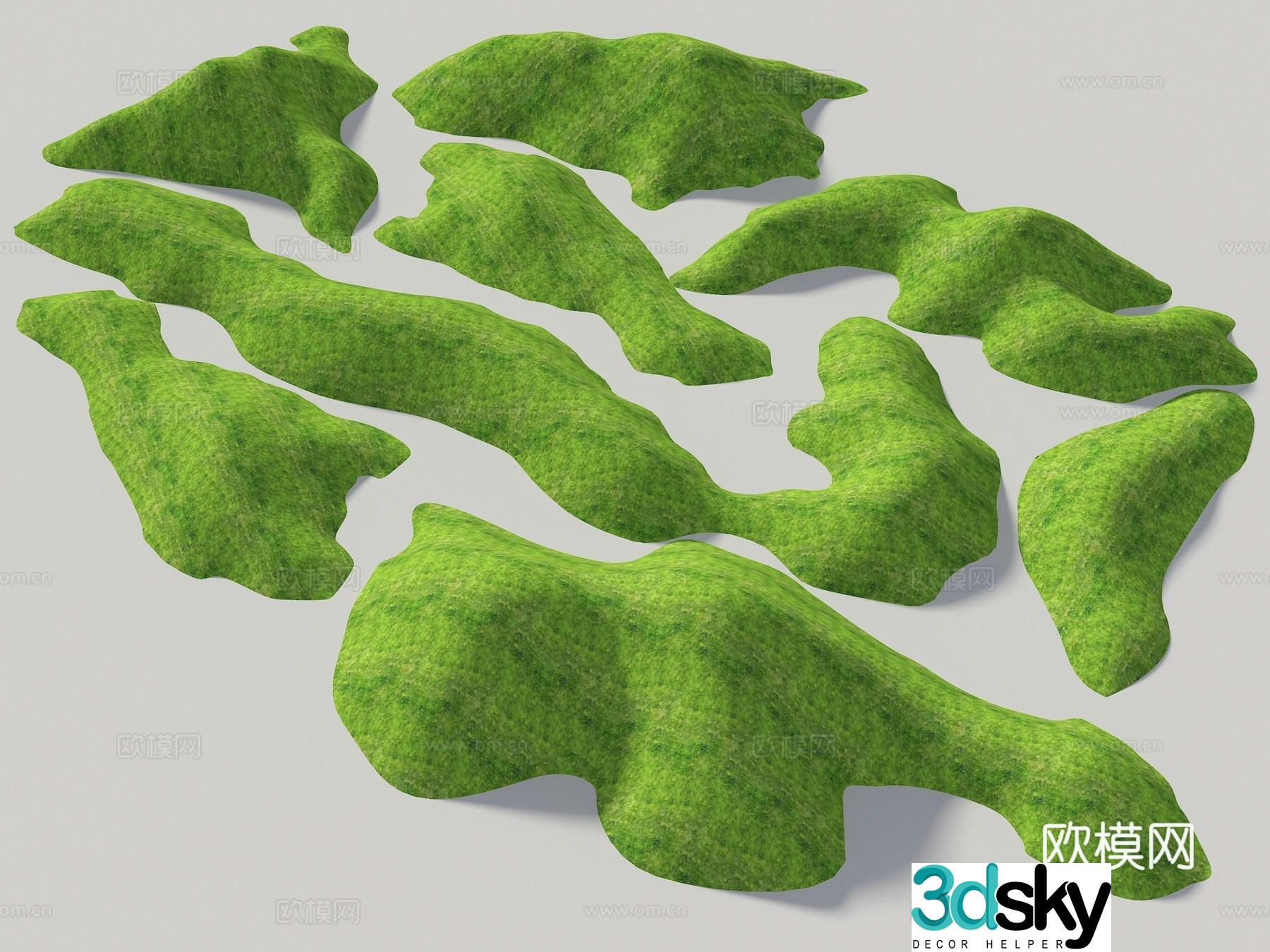 Micro-terrain Garden micro-terrain grass slope hill bun soil slope pile mountain terrain park 3d model