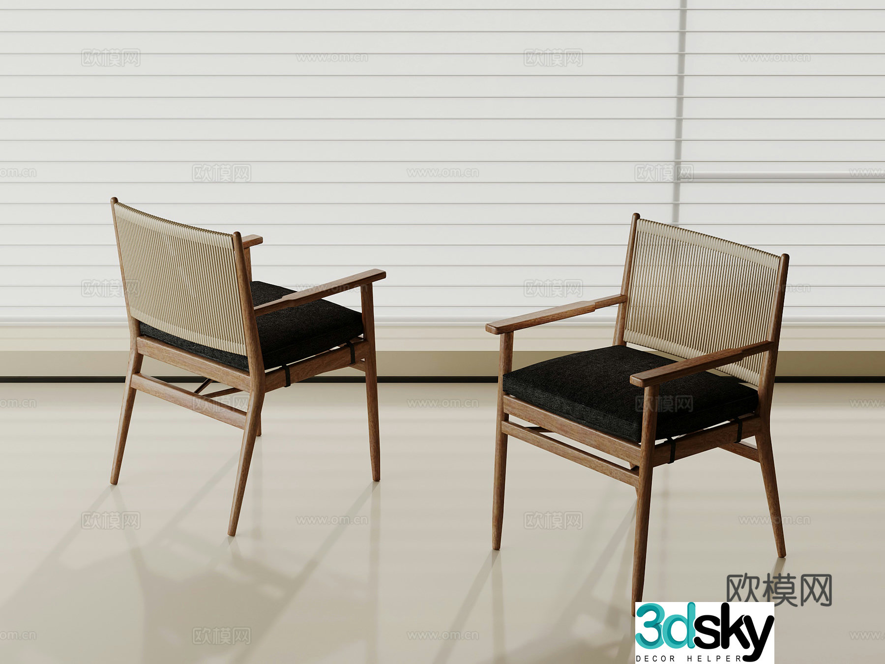 Middle Ages 3D Model of Wasabi Dining Chair