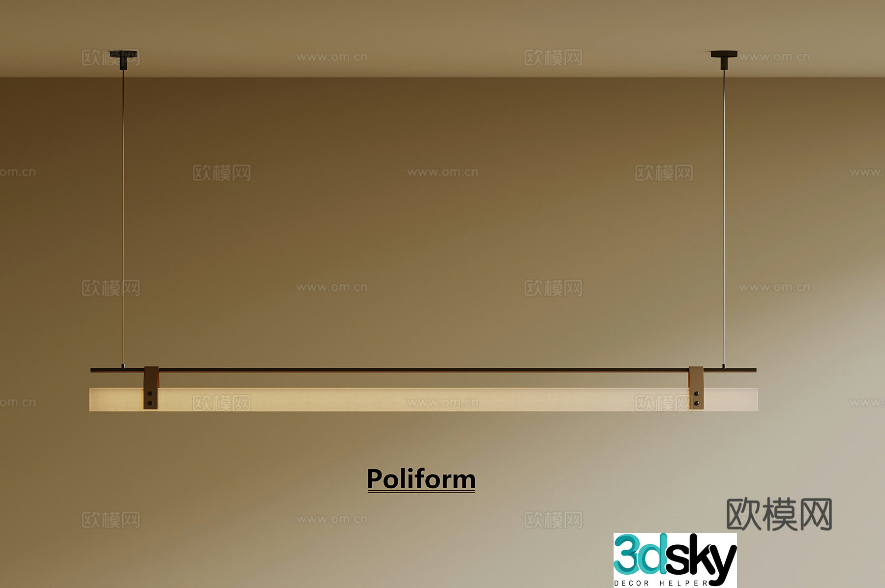 New Chinese chandeliers long chandeliers 3D model