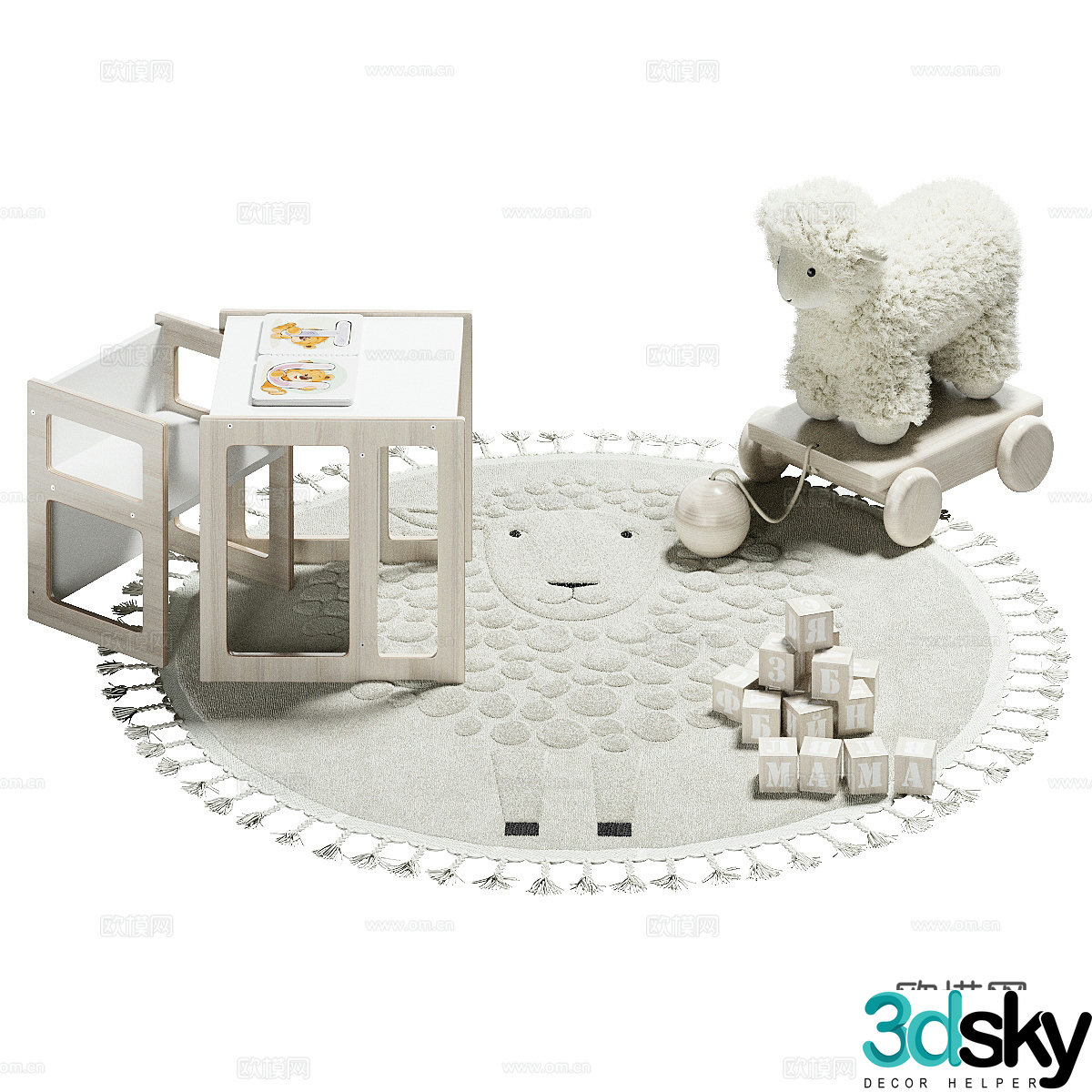 3d model of circular carpet