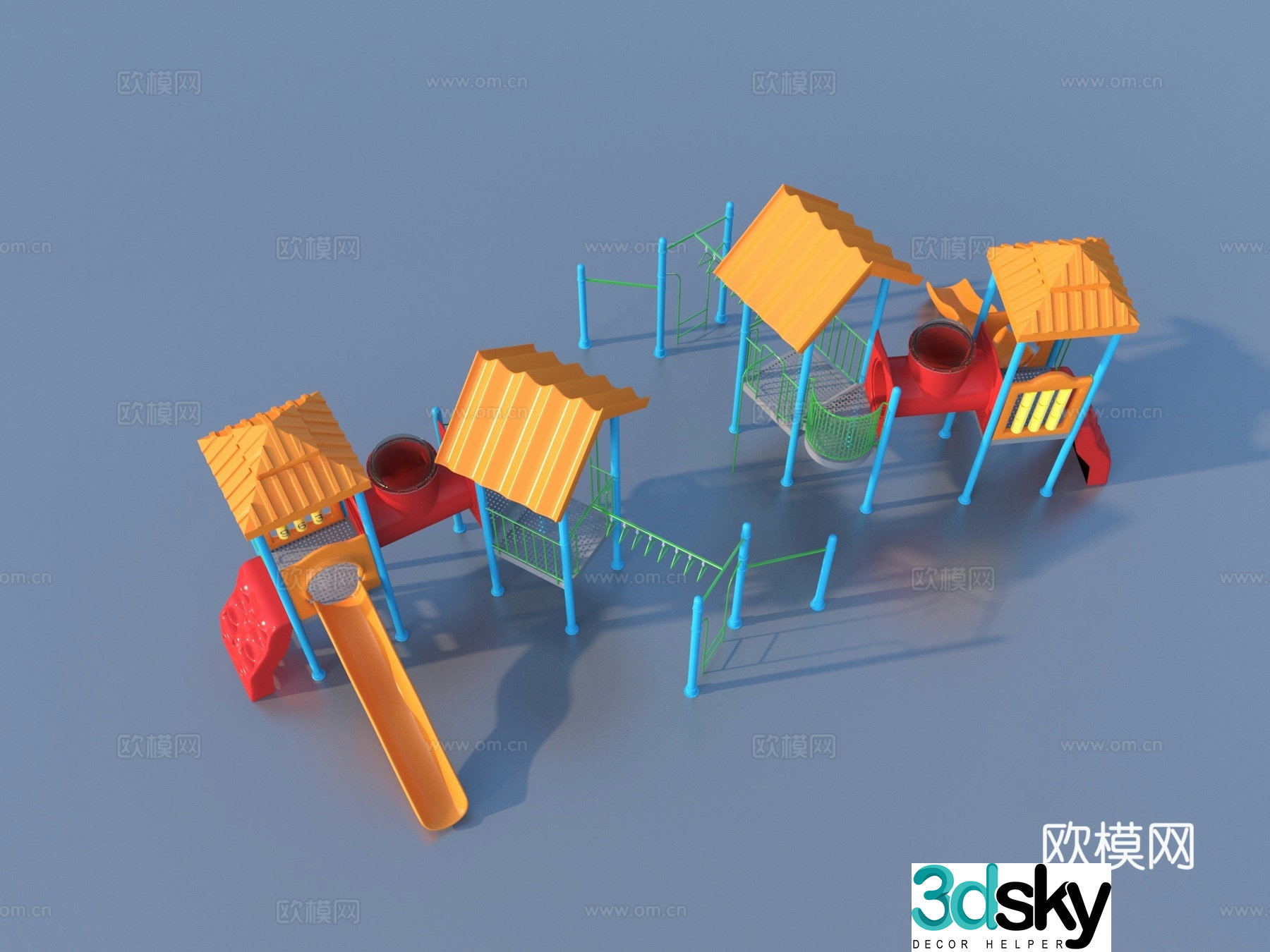 Amusement facilities kindergarten slide 3d model
