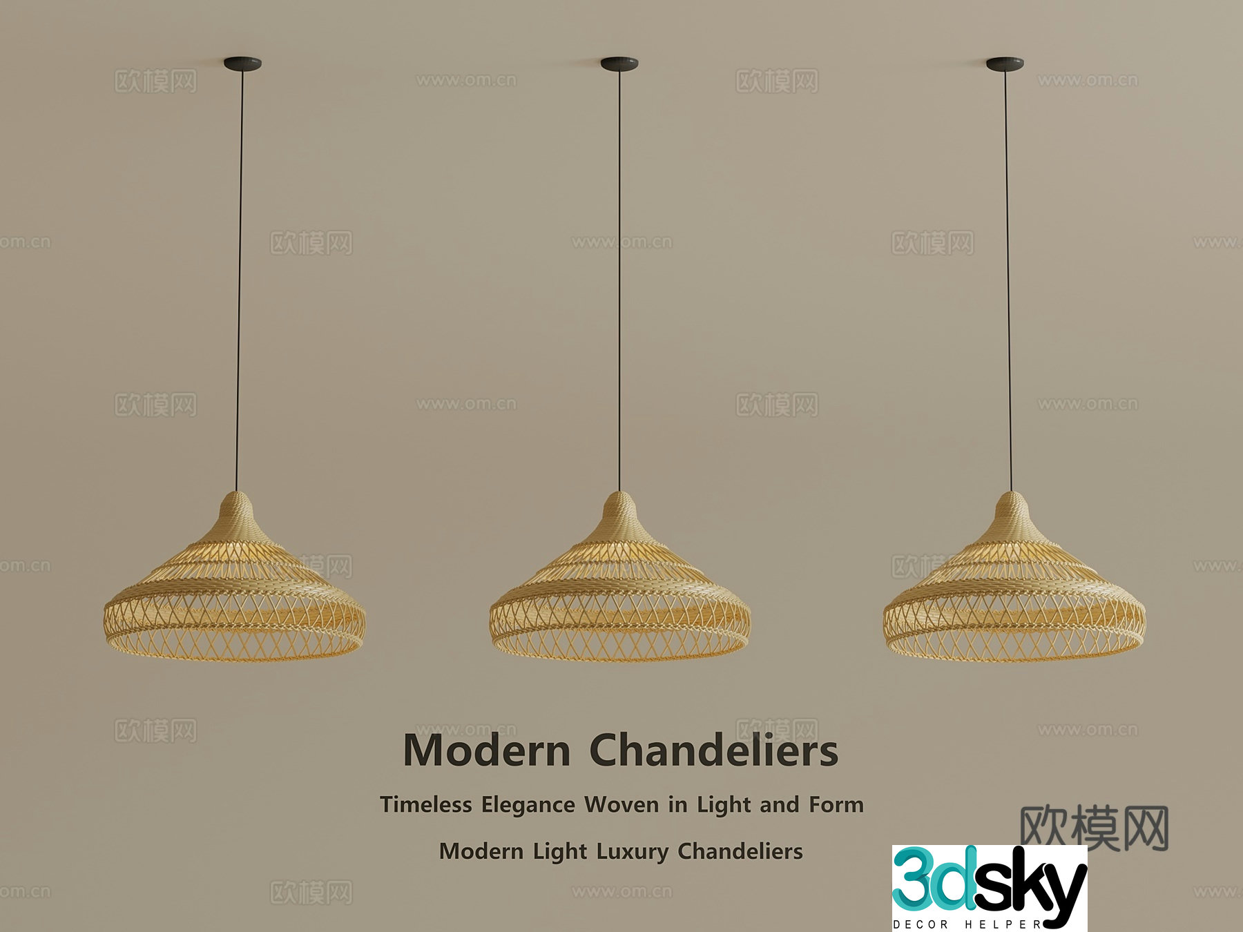 Middle Ages Wasabi Chandelier Decorative Chandelier Art Chandelier Rattan Chandelier Restaurant Chandelier 3D Model