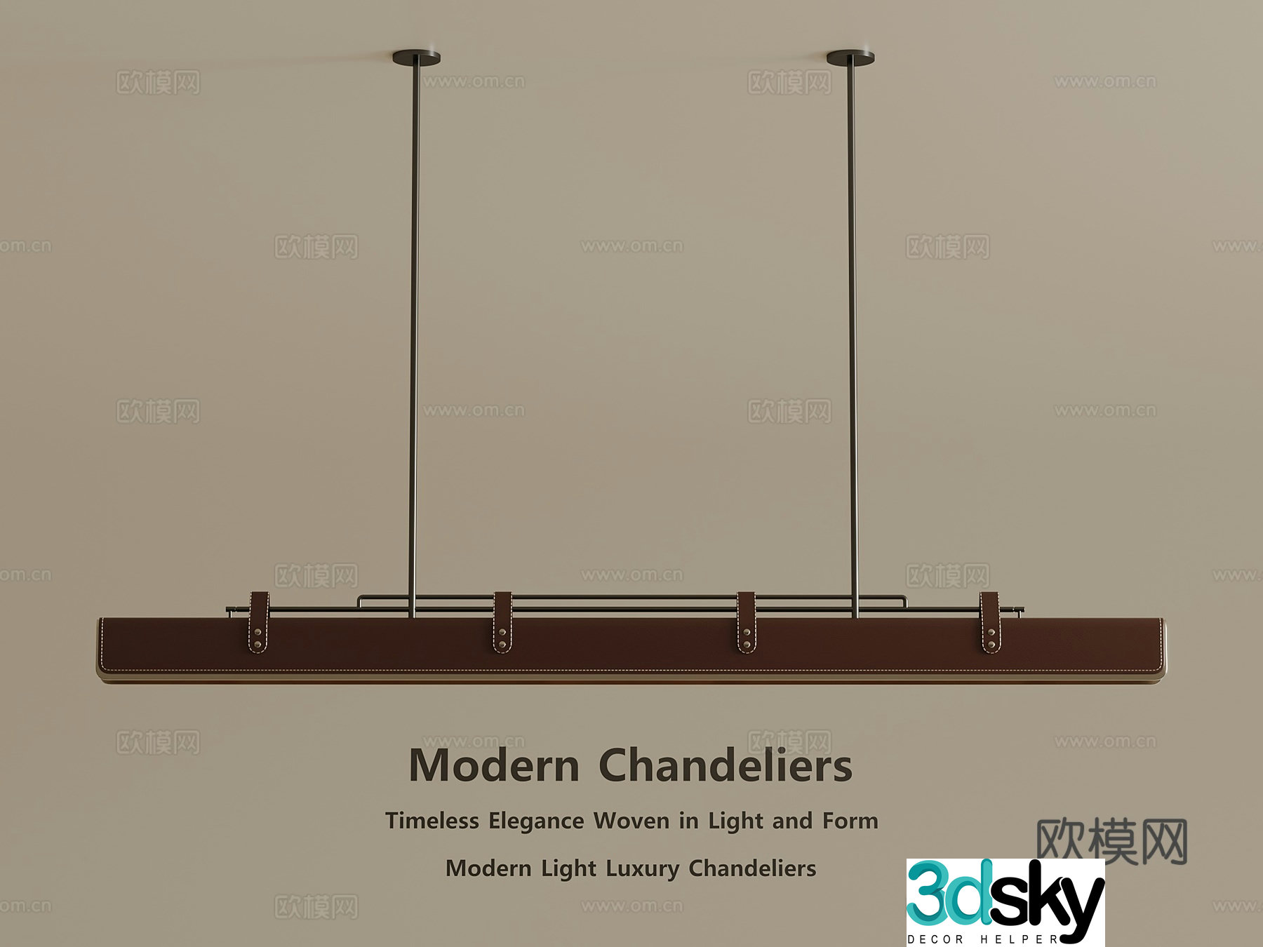 Light luxury Italian chandeliers decorative chandeliers art chandeliers long chandeliers leather chandeliers 3D model