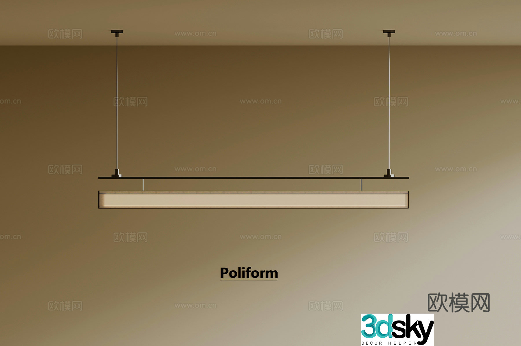 New Chinese chandeliers long chandeliers 3D model
