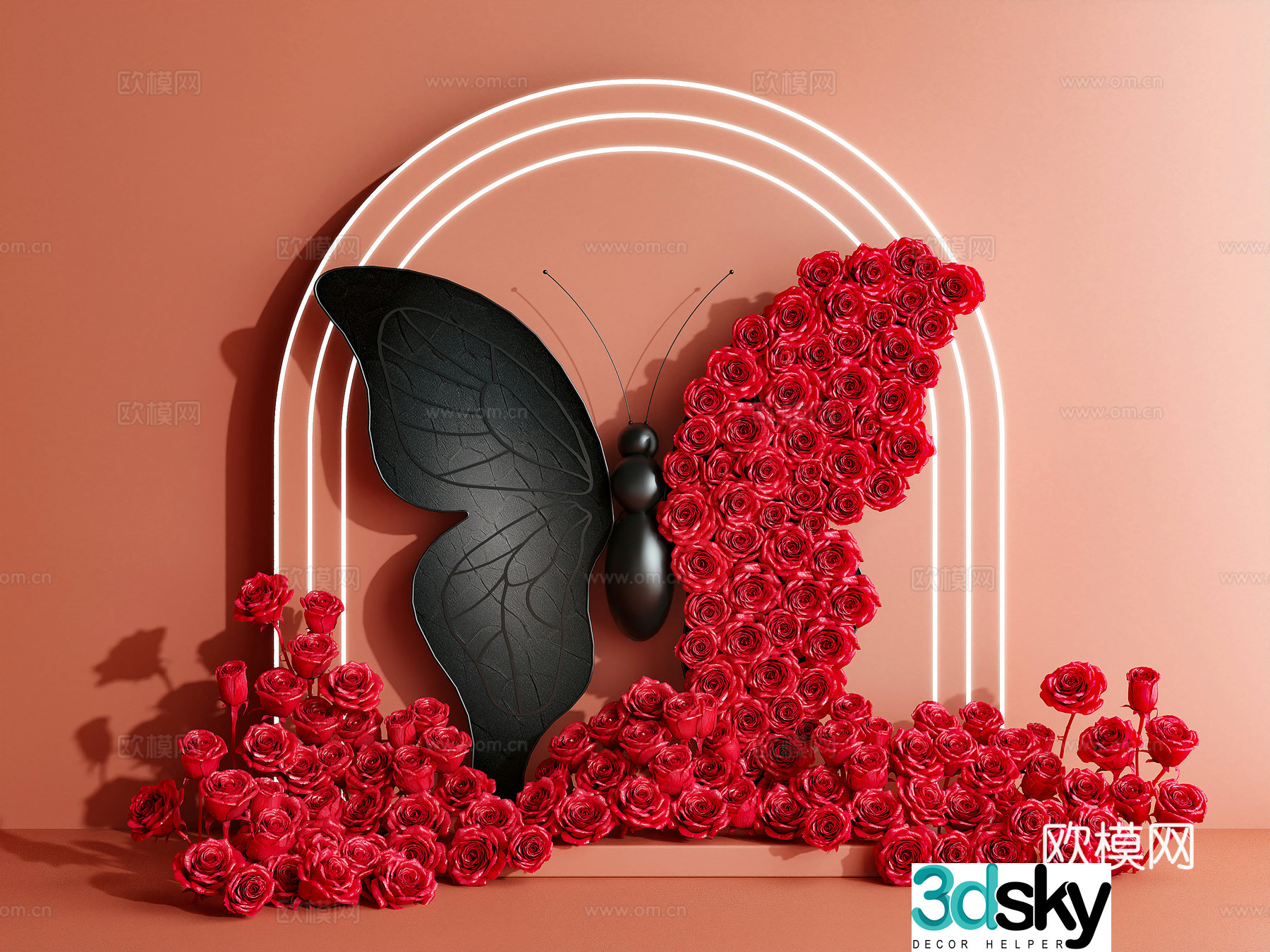 Modern art installation Beauty Chen Butterfly 3d model