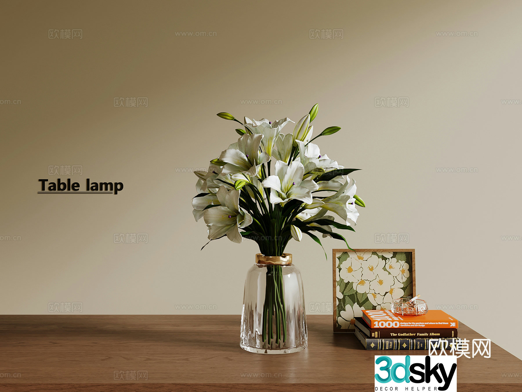 French vase floral 3d model