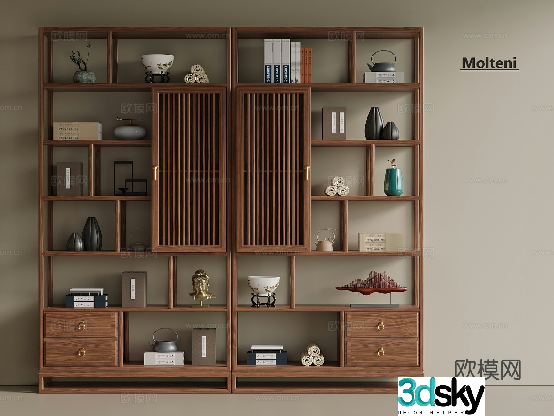 New Chinese style Chinese style Bo Gu shelf Bo Gu shelf Tea cabinet 3D model
