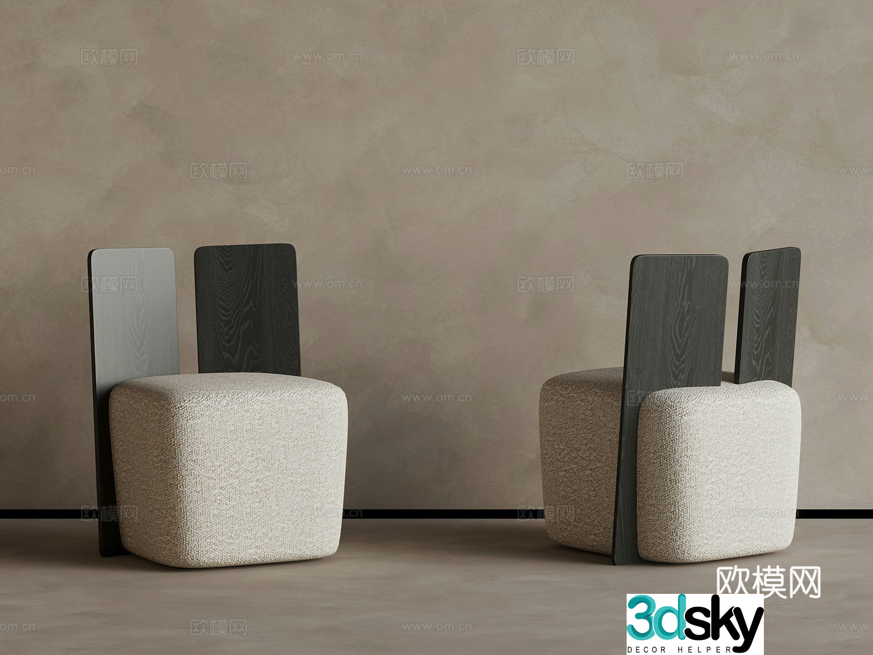 04 Modern Stool Low Stool 3D Model