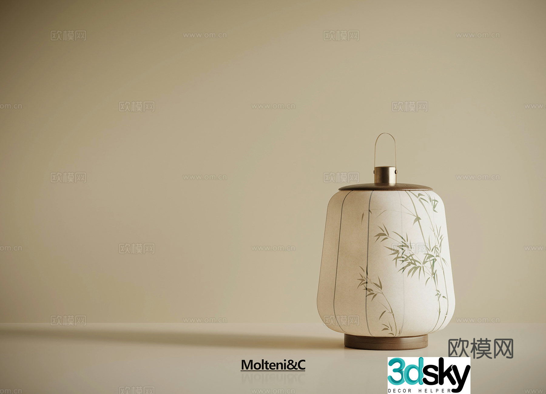 New Chinese style desk lamp Lantern desk lamp 3D model