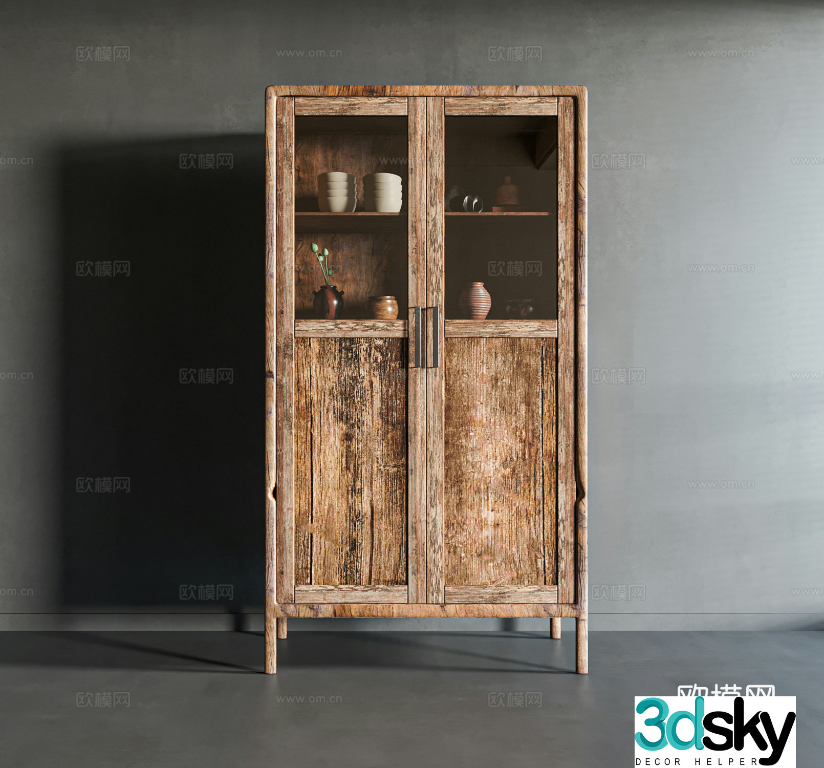 Wasabi wind decoration cabinet high cabinet 3D model