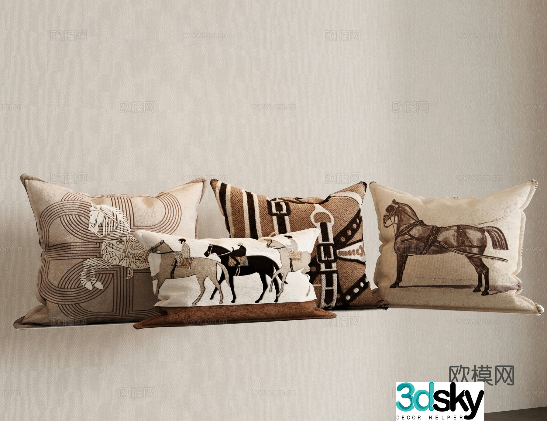 Pillow waist pillow bag animal pillow Hermes pillow Hermes pillow Horse pillow 3D model