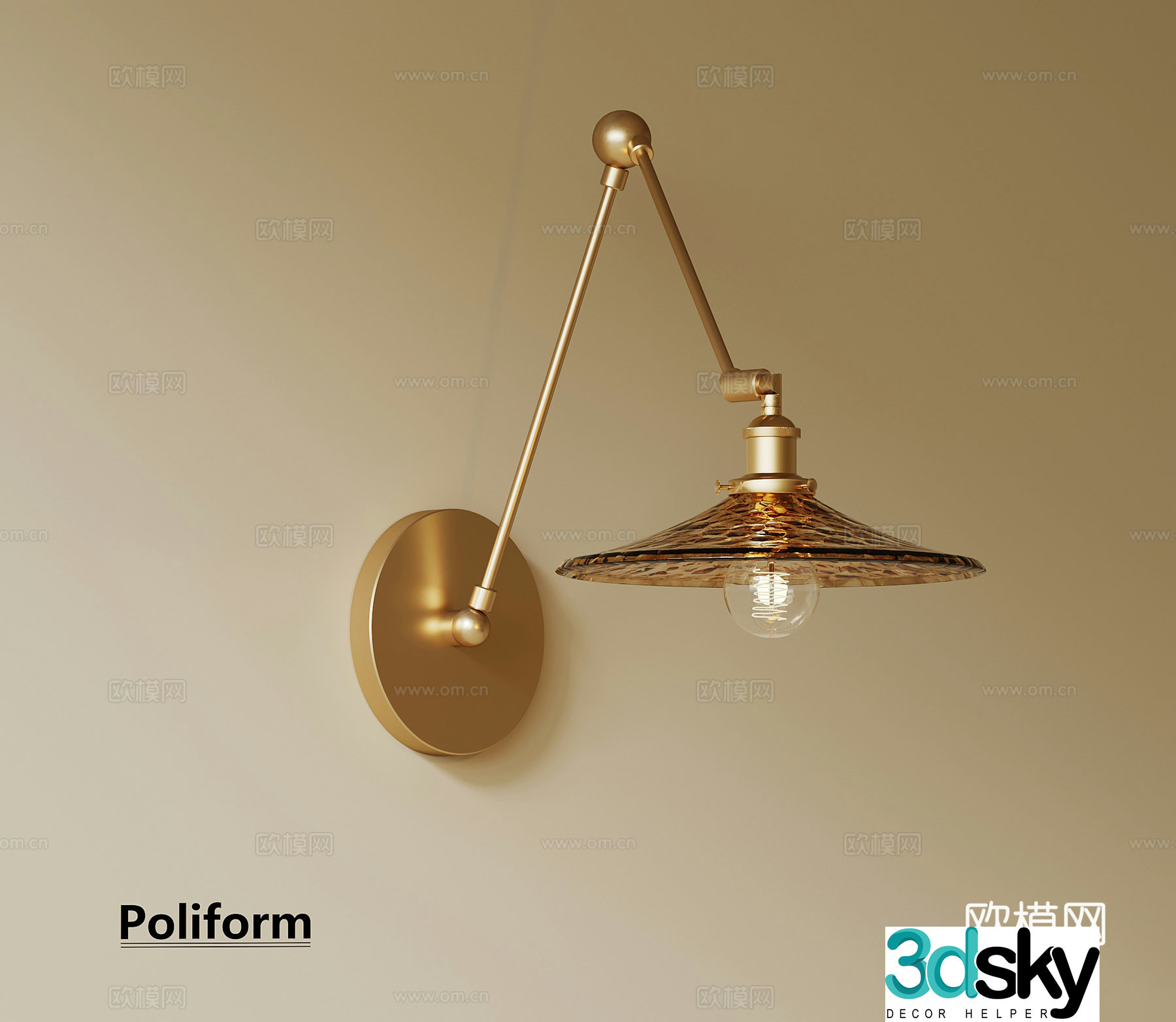 French medieval style wall lamp bedside wall lamp decorative lamp 3d model