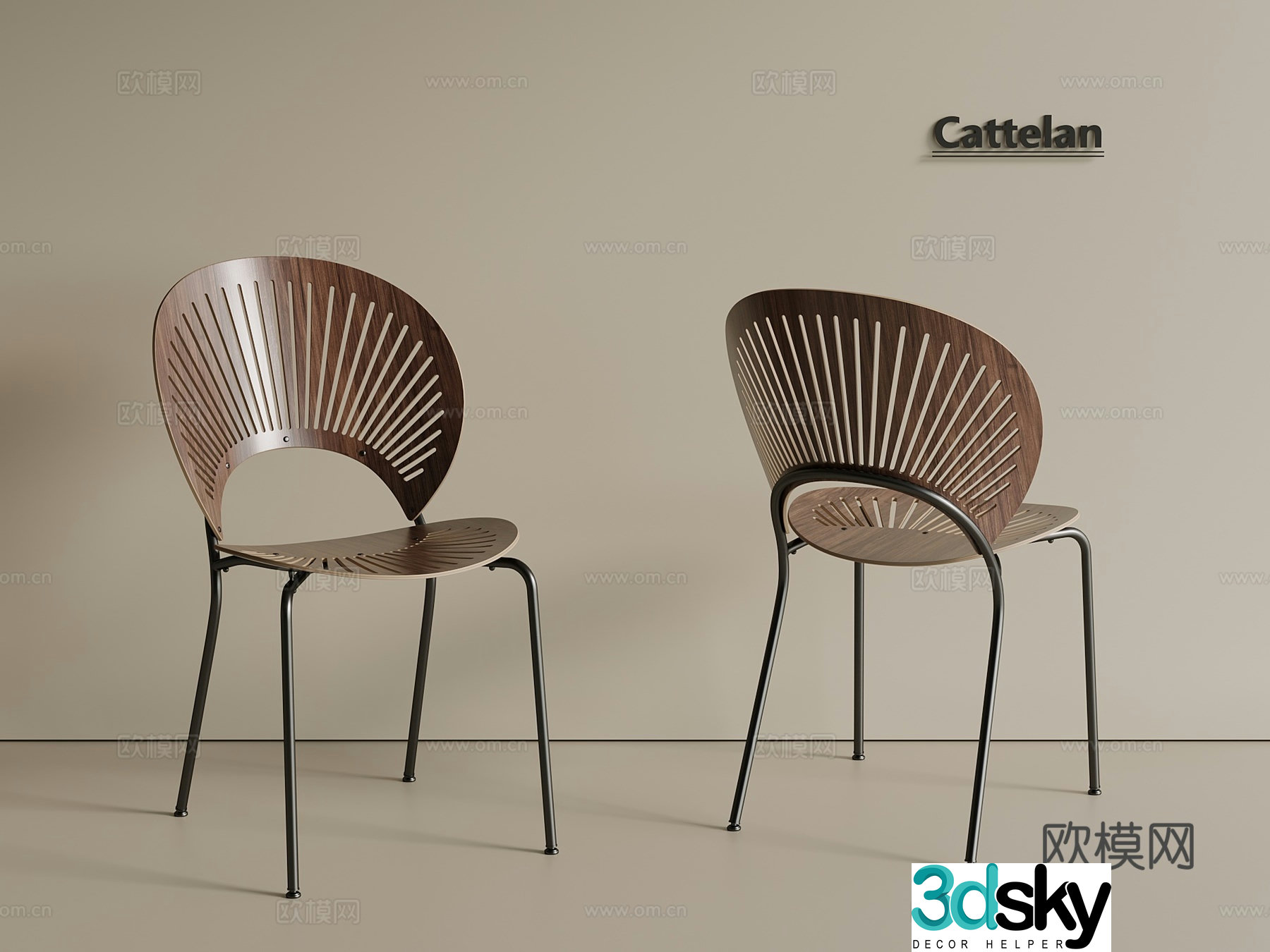 Retro New Chinese Style Dining Chair Stainless Steel Chair Wooden Chair Plastic Chair Book Chair 3D Model
