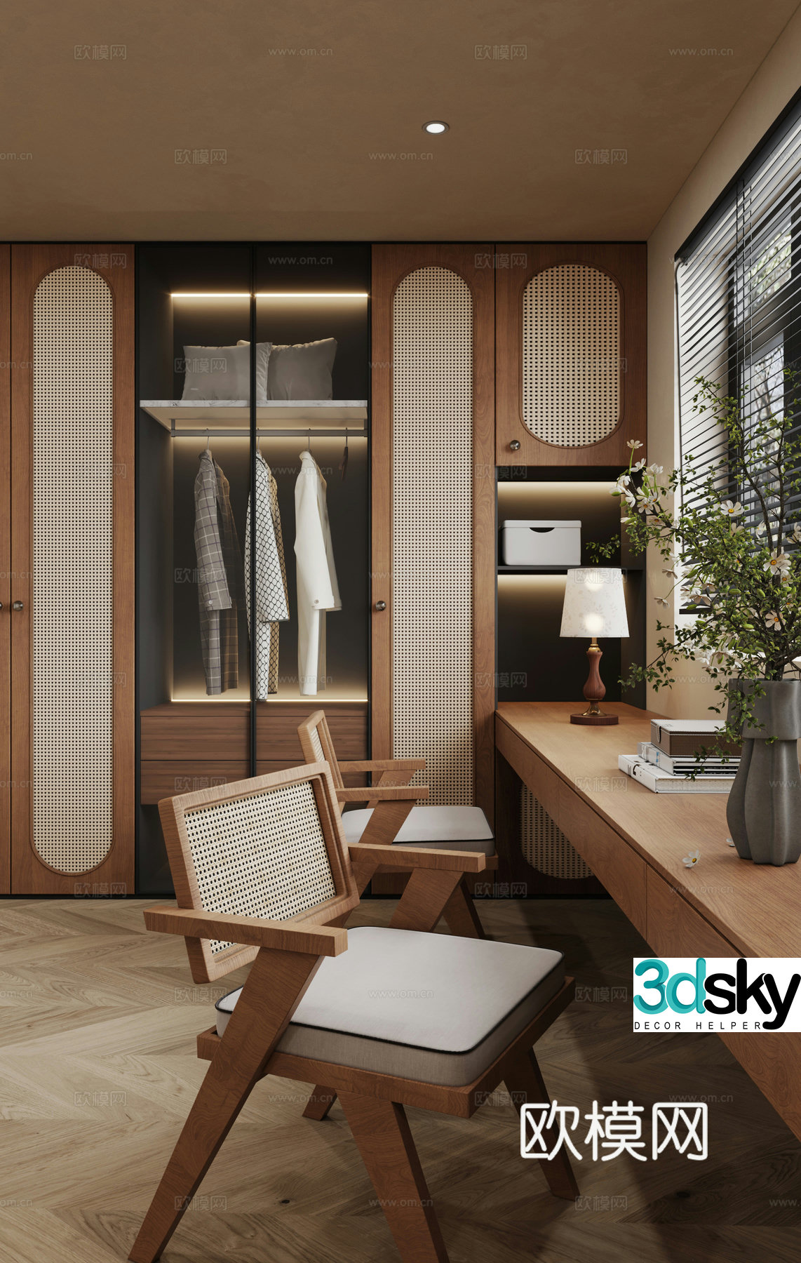 Wasabi cloakroom corridor wardrobe dressing table 3d model