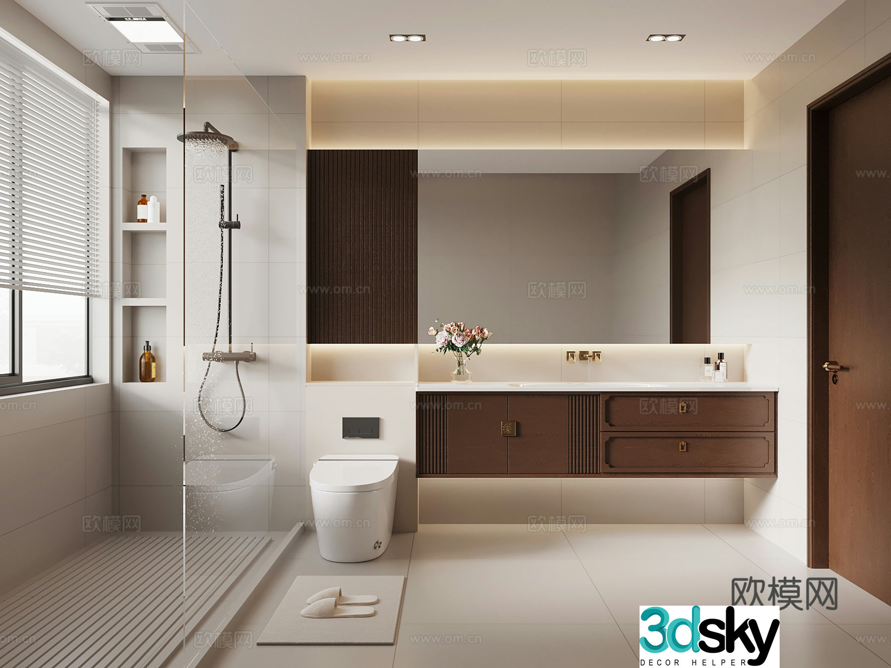 New Chinese bathroom bathroom cabinet 3D model