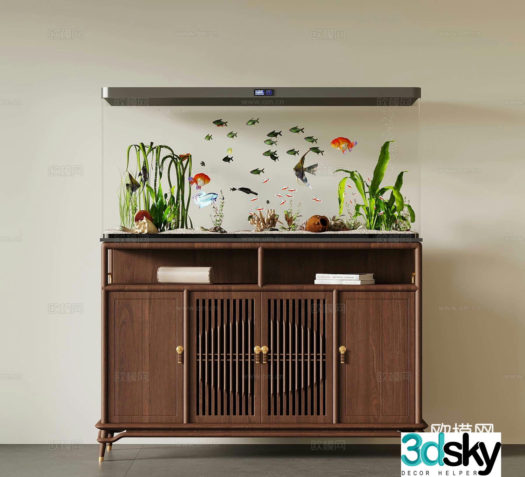11 new Chinese fish tank aquarium 3D model