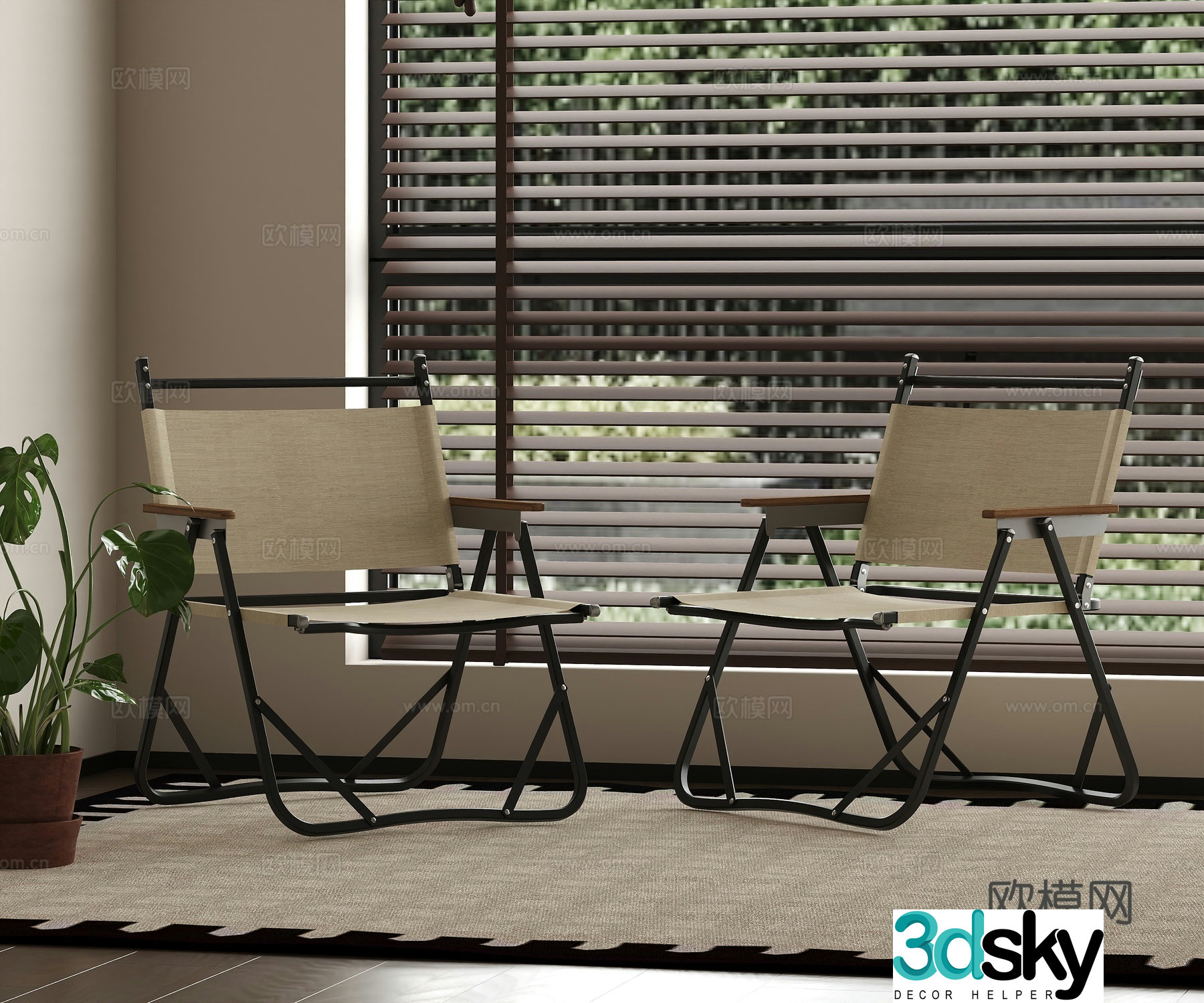 Modern leisure chair rattan chair stainless steel chair 3d model