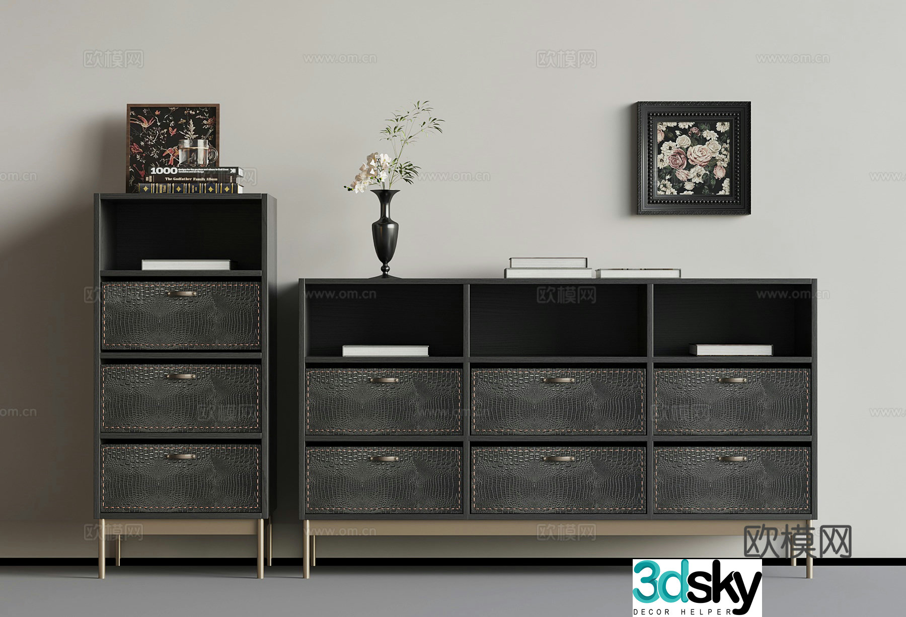 022 porch cabinet modern leather porch cabinet 3D model