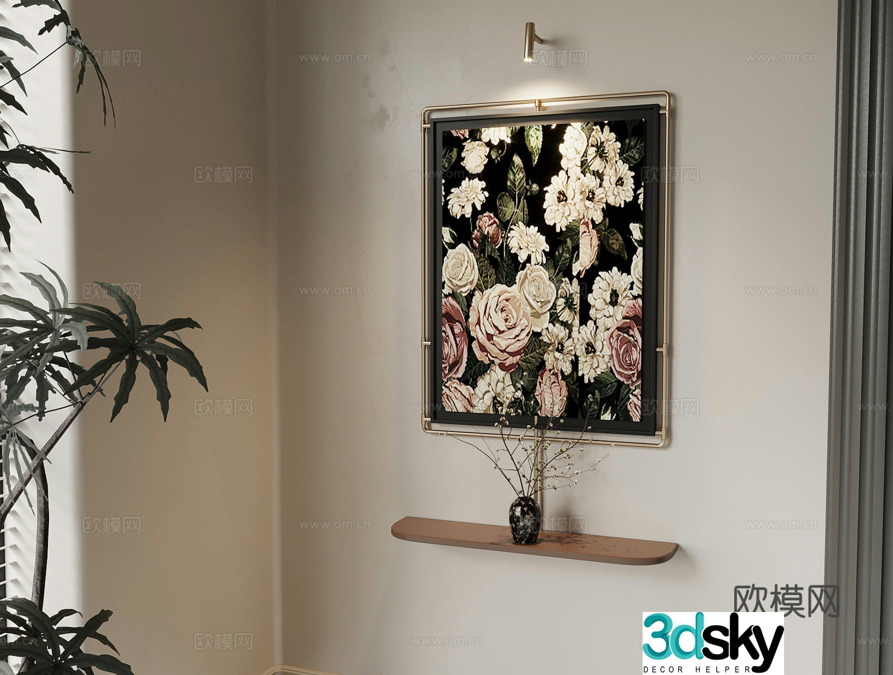 021 Hanging painting French hanging painting 3D model