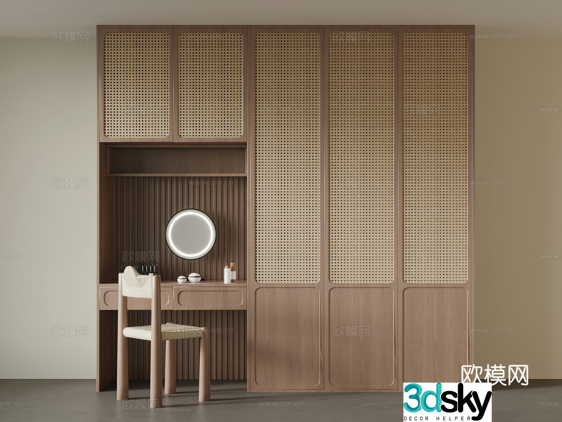 13 Wardrobe Jijifeng Wardrobe Dressing table Makeup chair 3D model