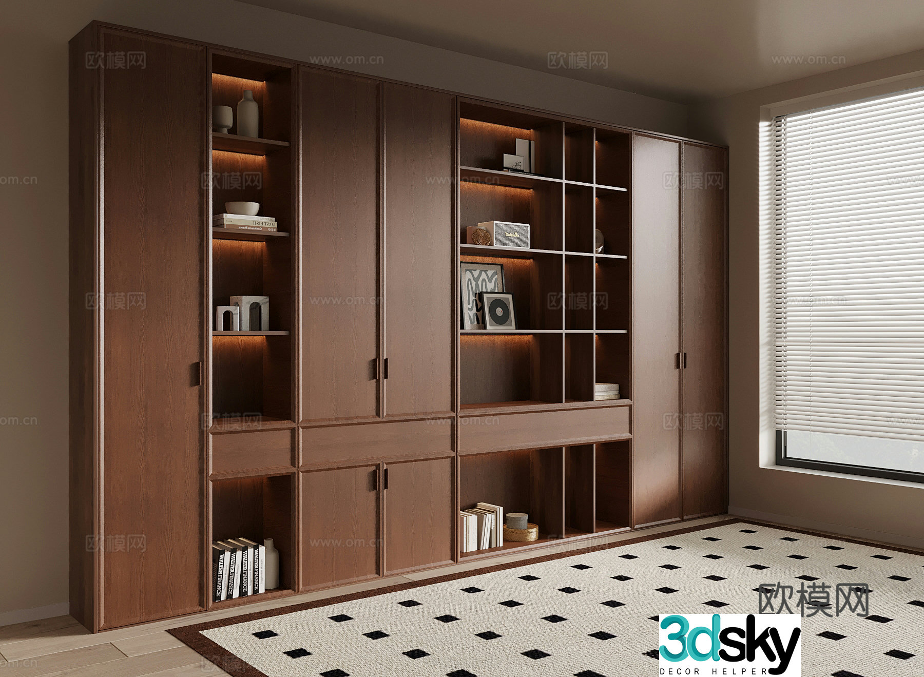 017 Bookcase Middle style bookcase 3D model