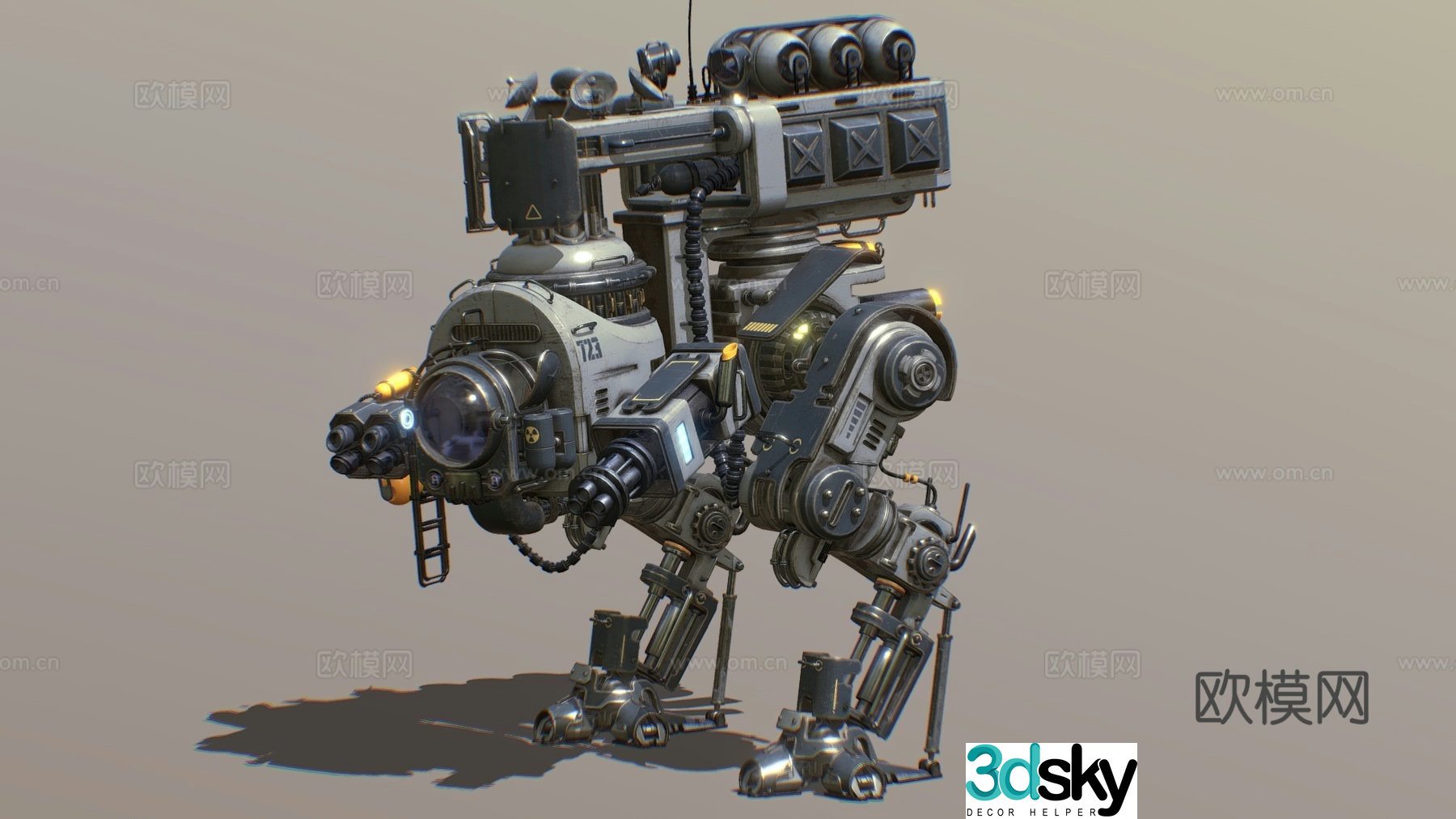 Mecha warrior, doomsday mecha, wasteland mecha, science fiction mecha 3d model
