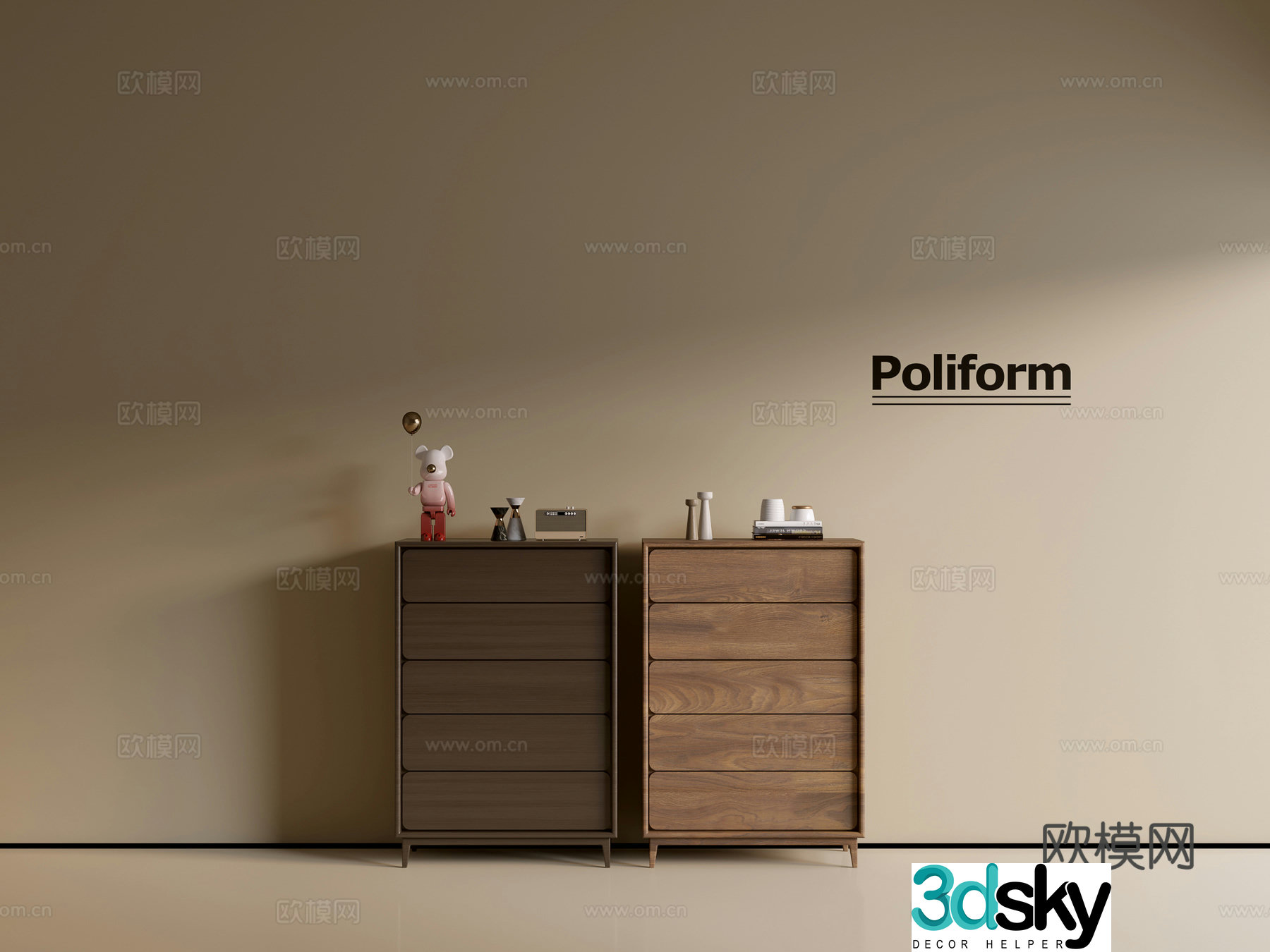 Modern wood grain cabinet ins wind minimalist wind cabinet whole cabinet sideboard balcony cabinet storage 3D model