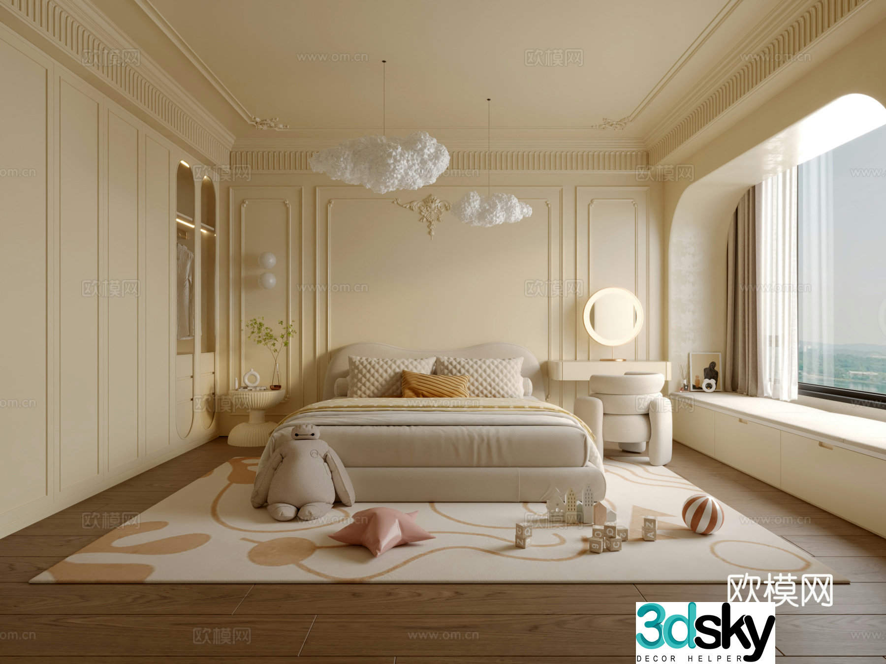 French children’s room 3d model