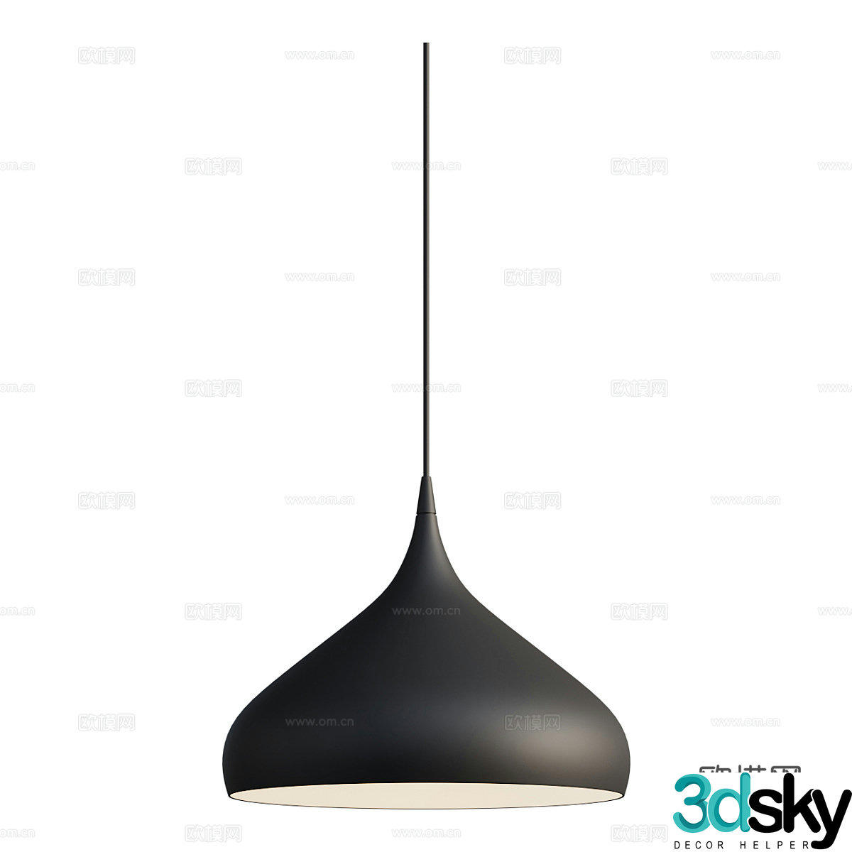 Modern minimalist decorative hanging line light 3d model