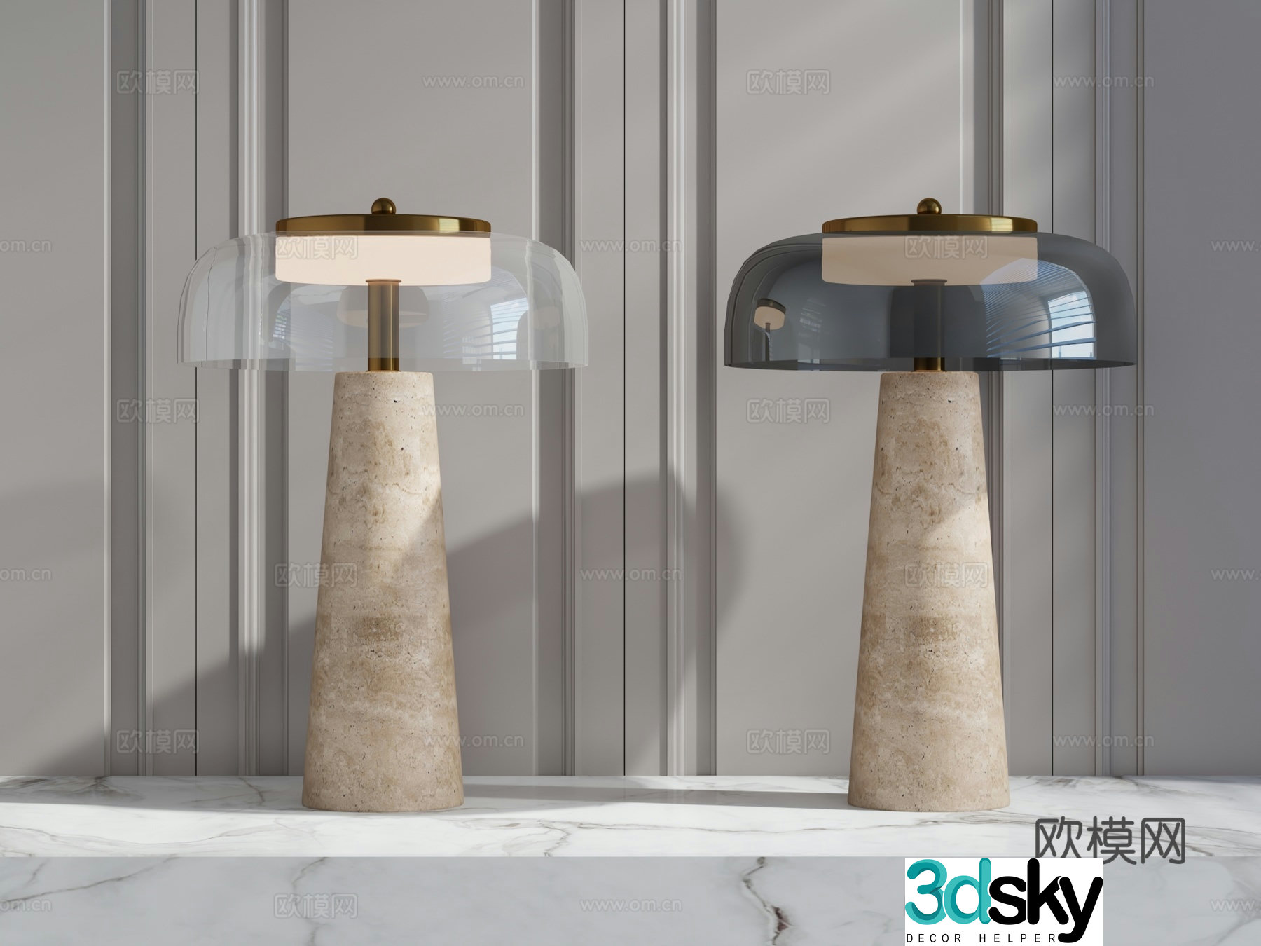 Nordic minimalist desk lamp yellow cave stone high-end Italian bedroom study bedside office atmosphere smart desk lamp 3D model