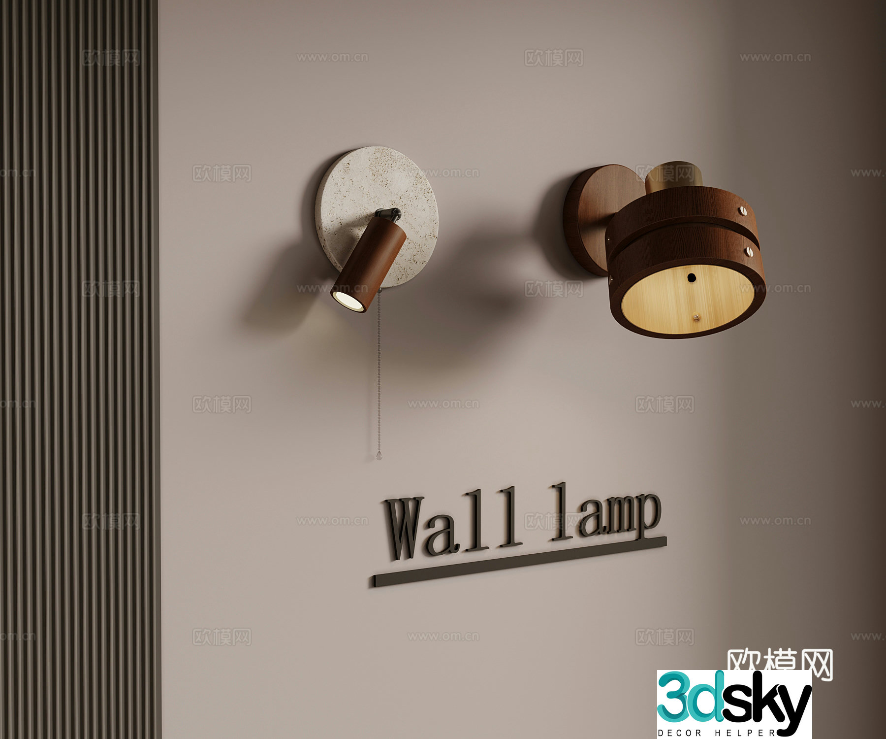 02 Middle-aged Wall Light Reading Light 3D Model