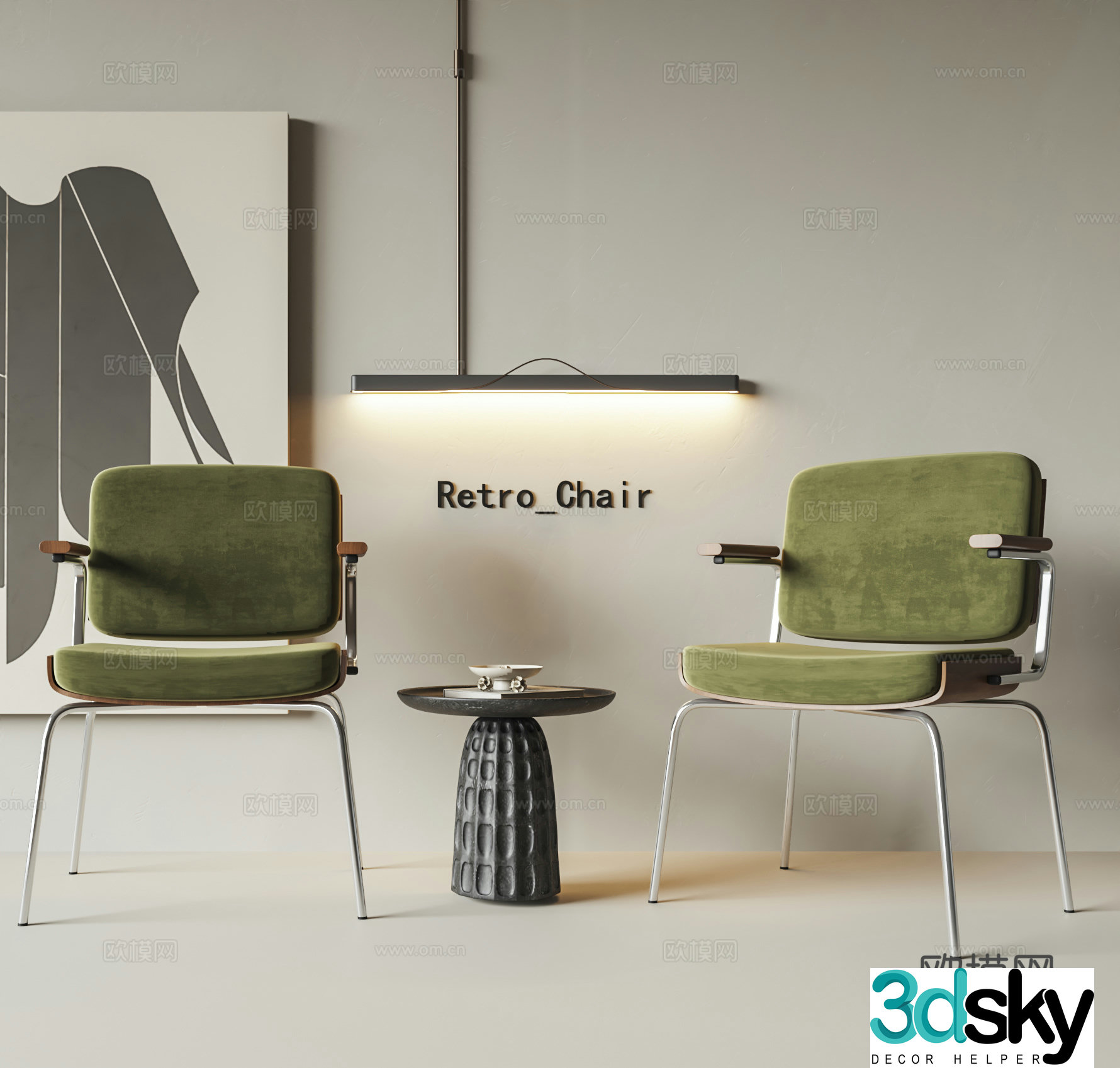 Medium ancient chair 3d model