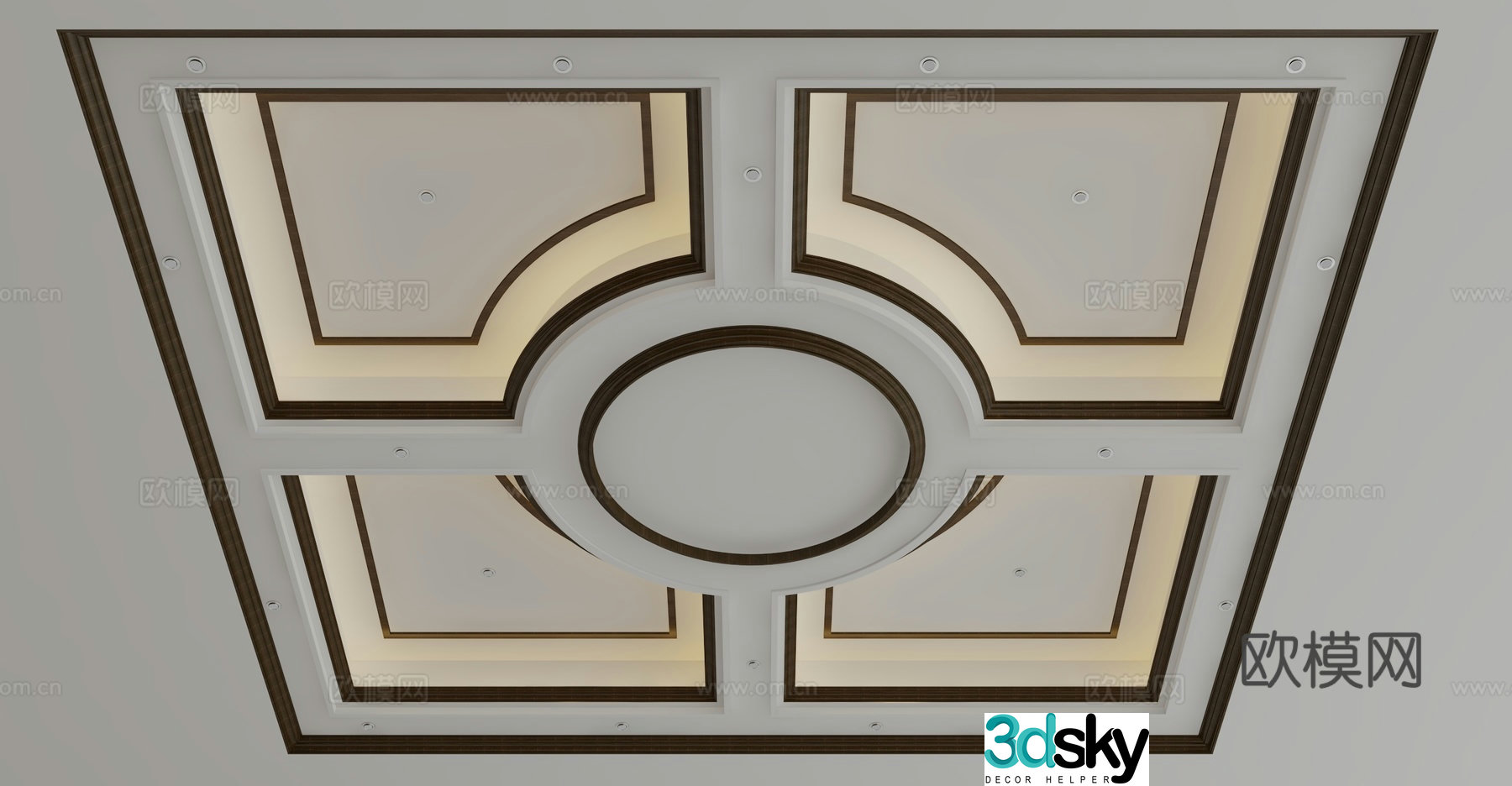 New Chinese style ceiling 3D model