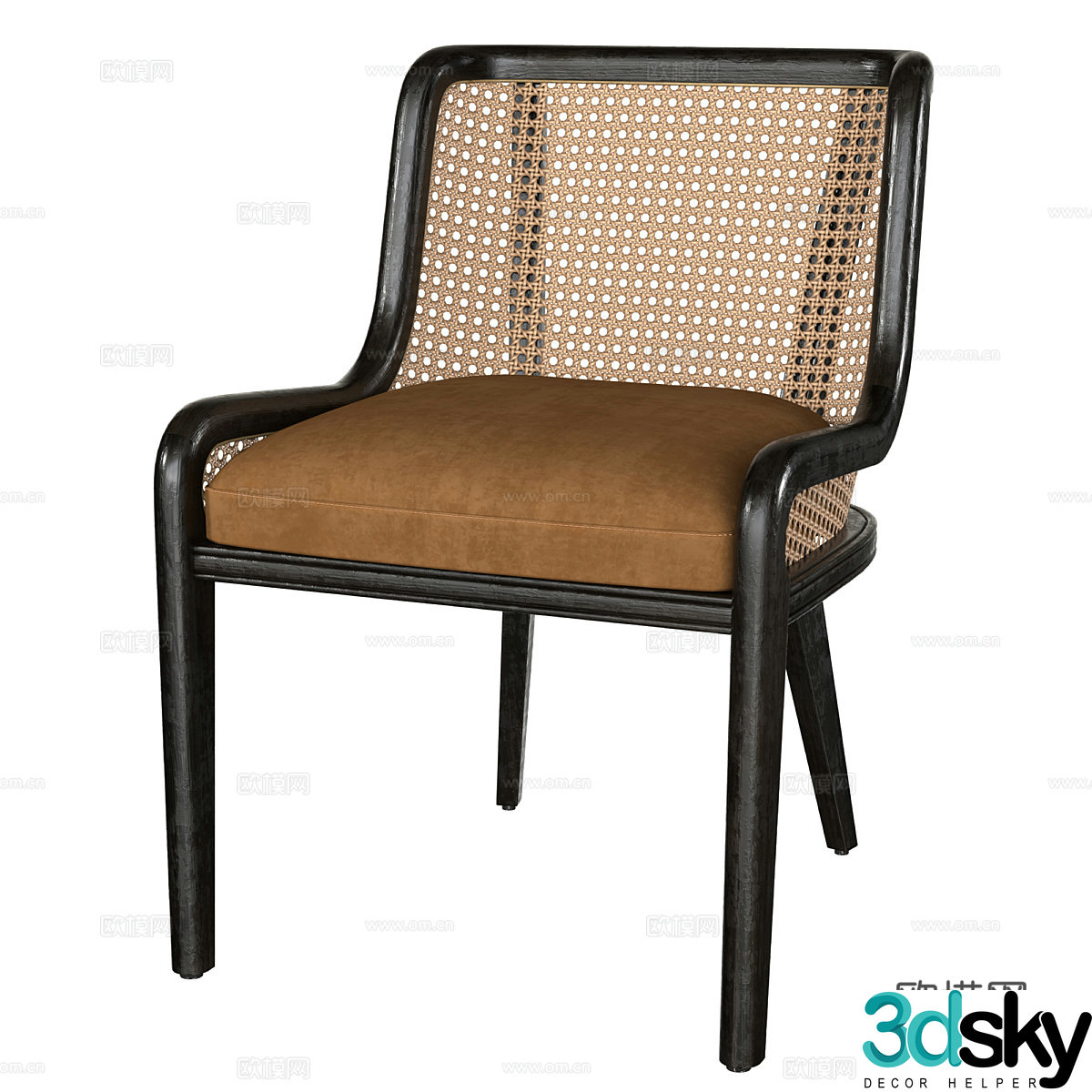 New Chinese style ancient rattan chair 3D model