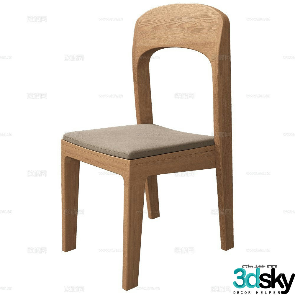 Arbore Nordic single chair Log dining chair Single chair Dining chair Wooden chair Tea chair 3d model