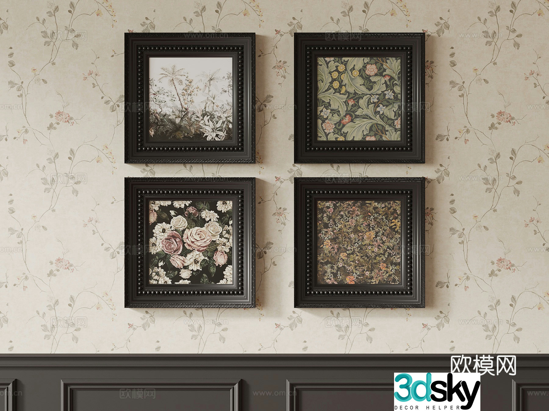 019 Hanging painting French hanging painting 3D model